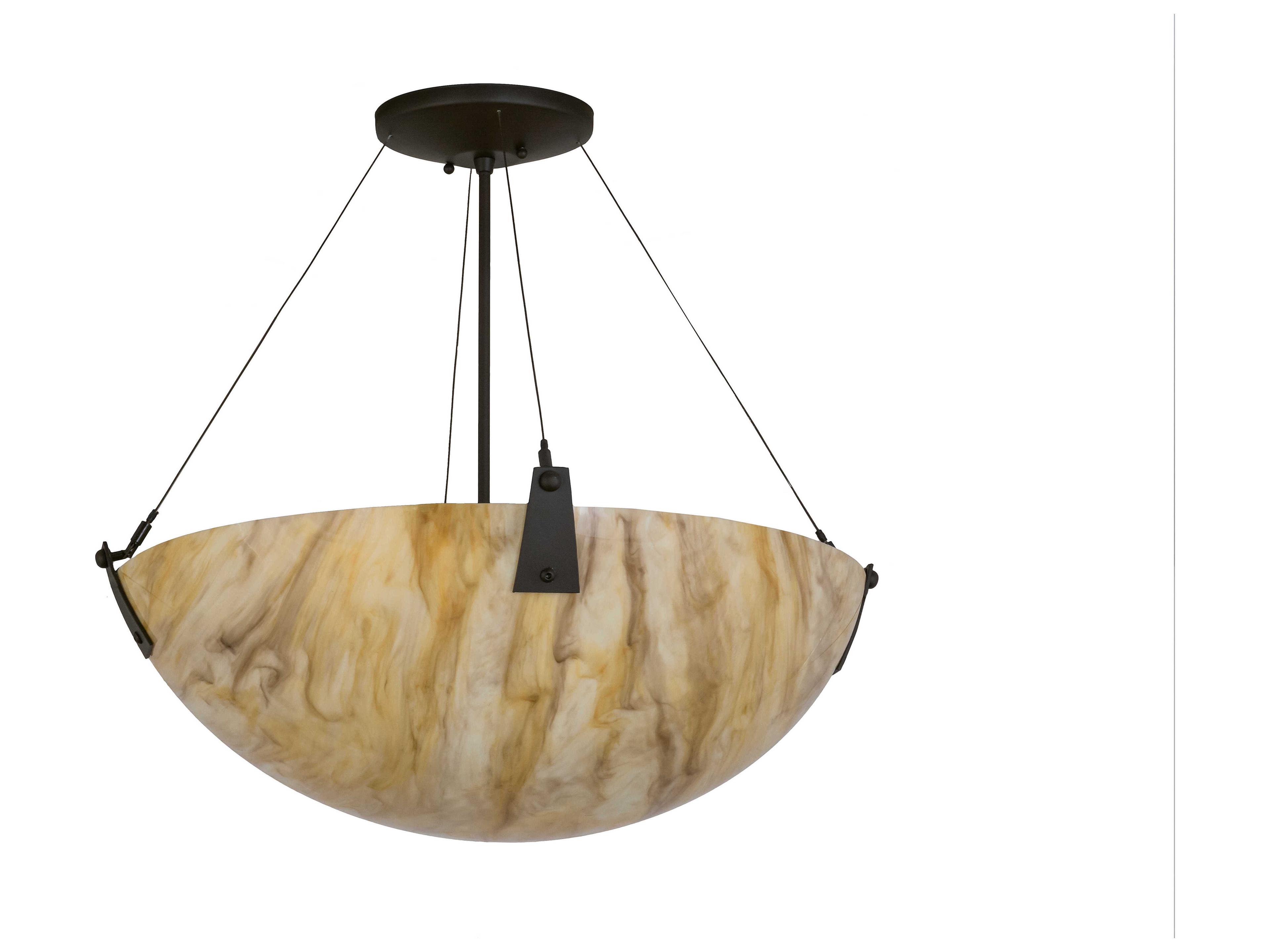 Meyda 4-Light Oil Rubbed Bronze Glass Bowl Semi Flush Mount