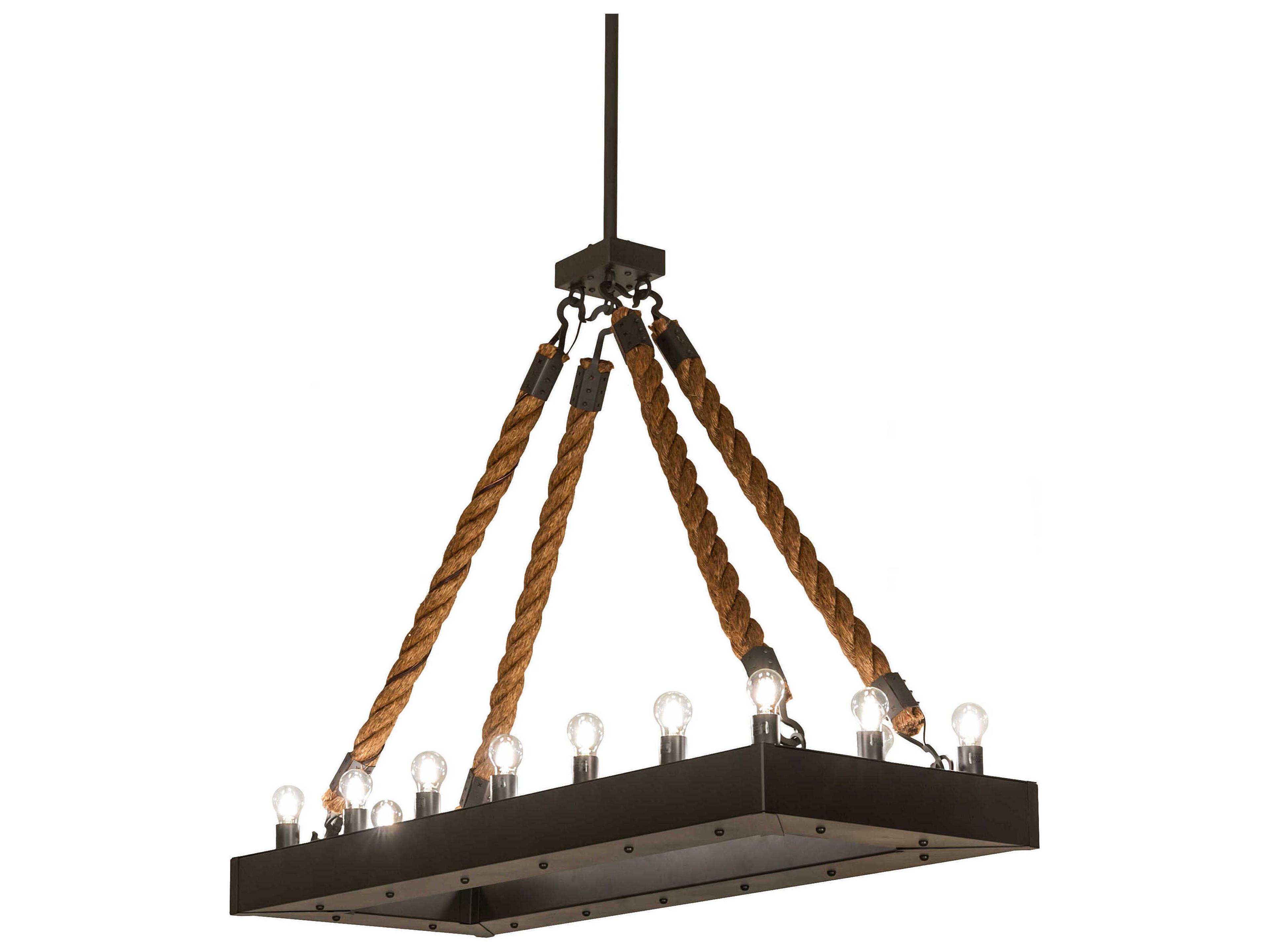 Quadrato 16-Light6-Light Wrought Iron Black Island Pendant