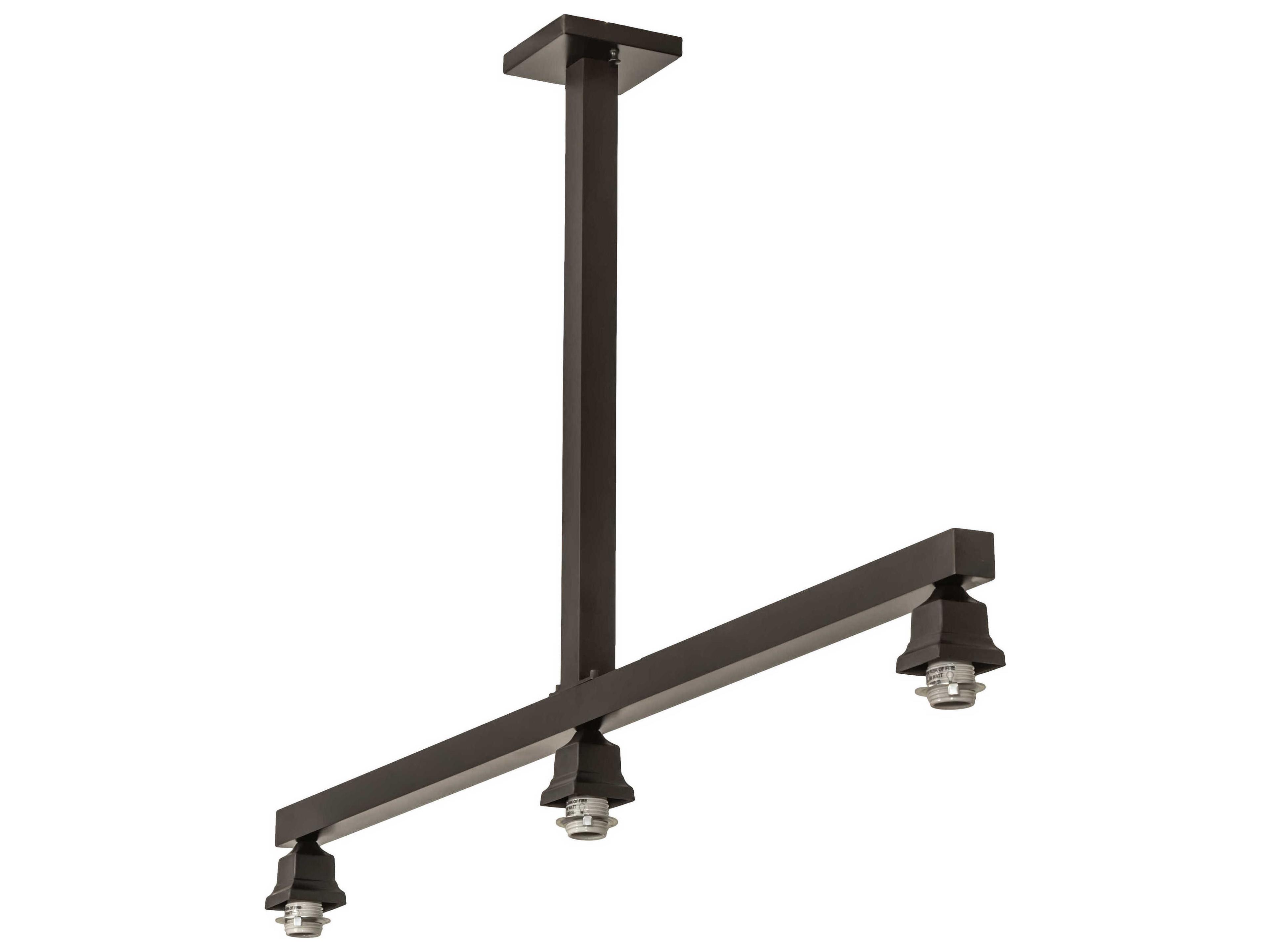 Mission 3-Light Craftsman Brown Island Pendant