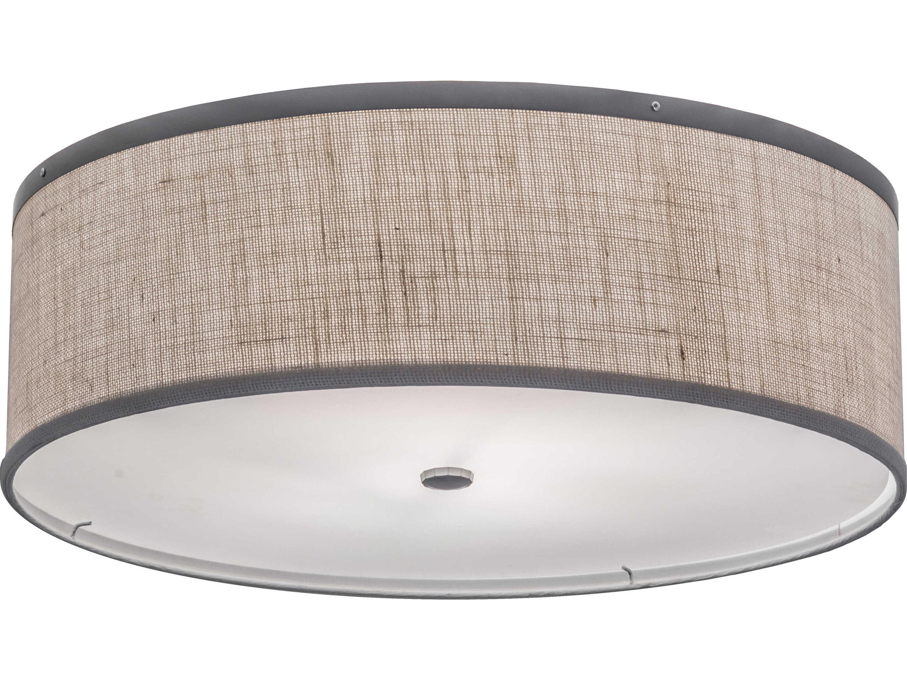 Cilindro 2-Light Nickel Drum Flush Mount