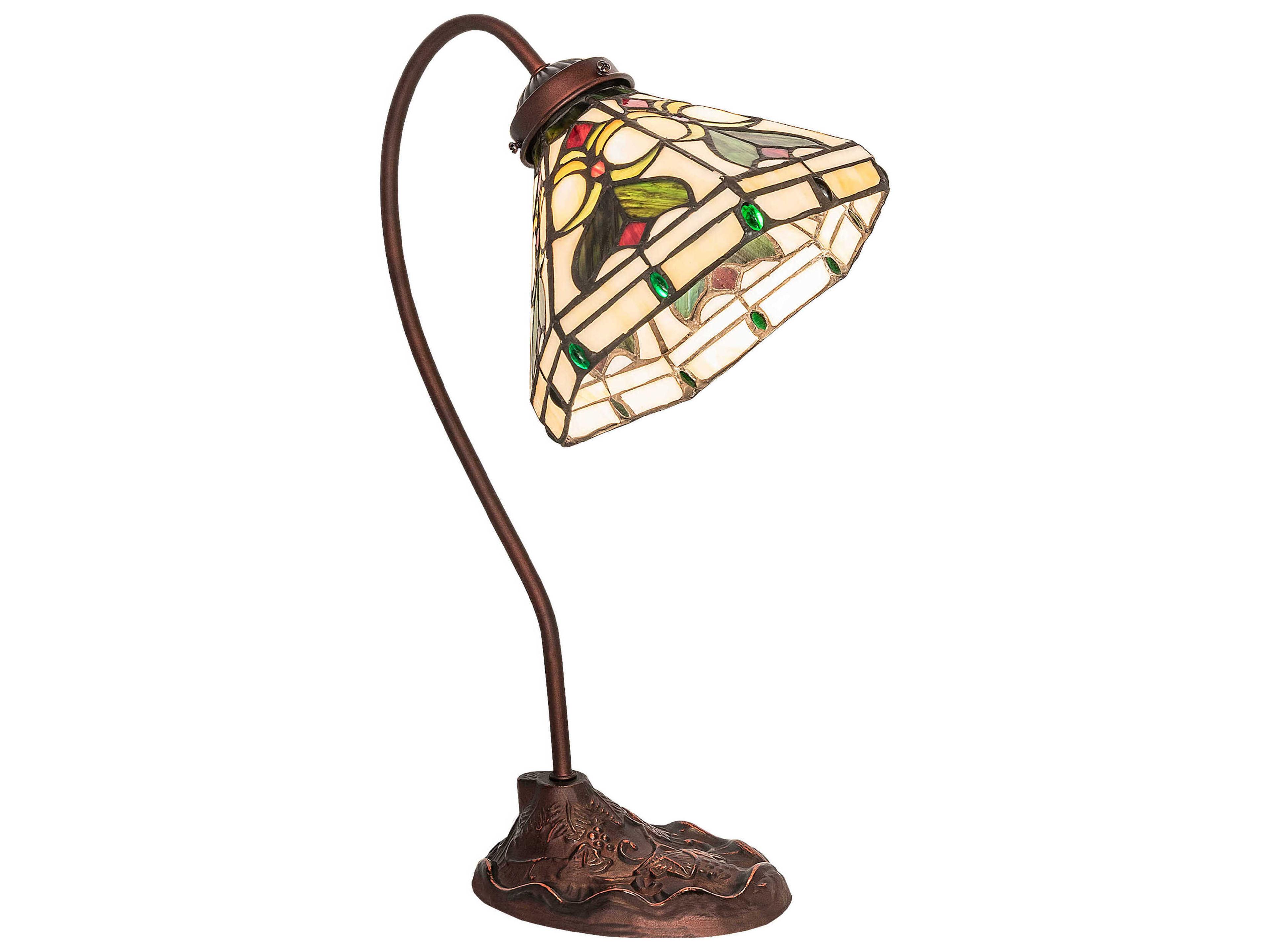 Middleton Mahogany Bronze Glass Tiffany Desk Lamp