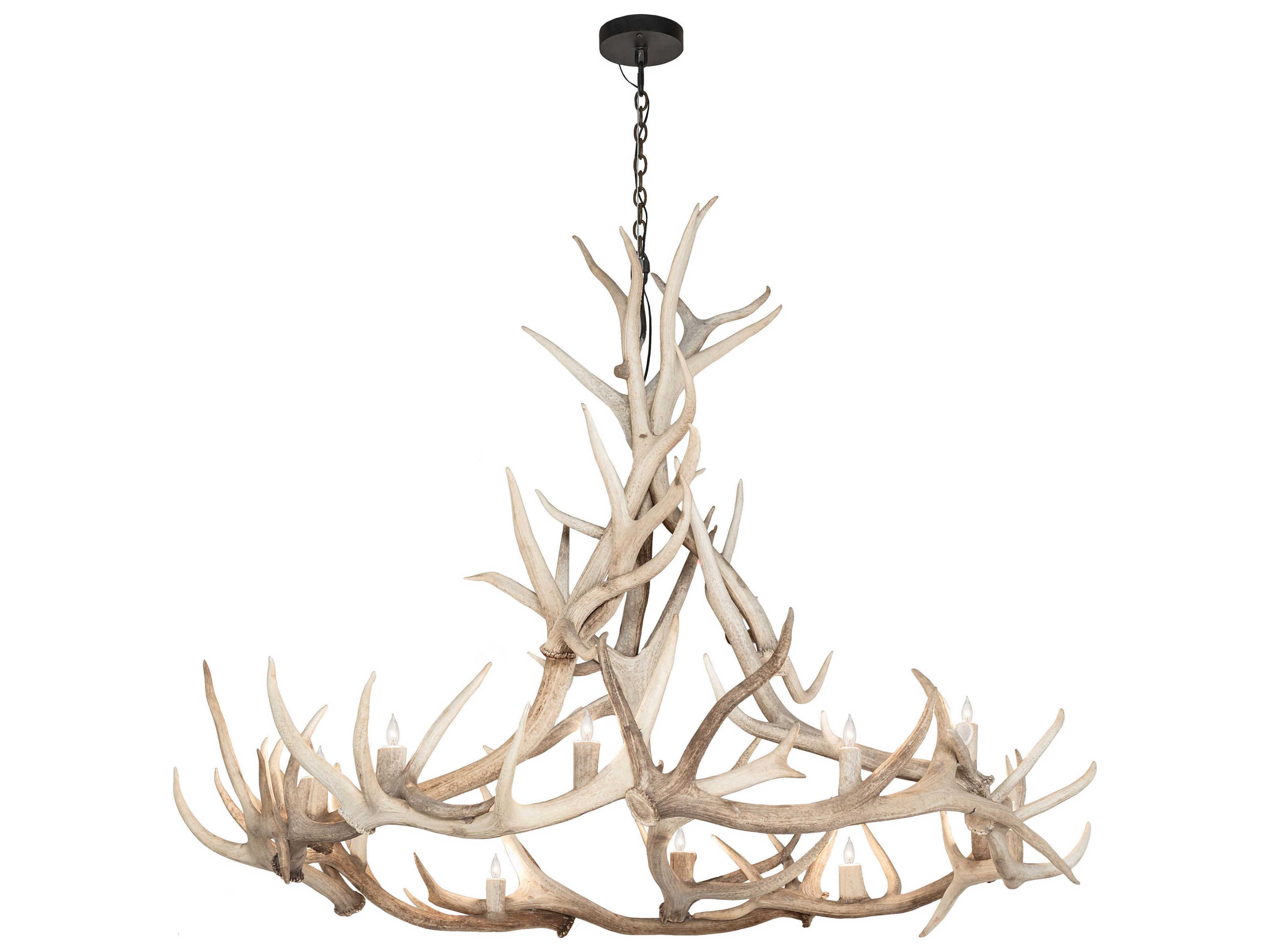 Antlers 12-Light Off White Chandelier
