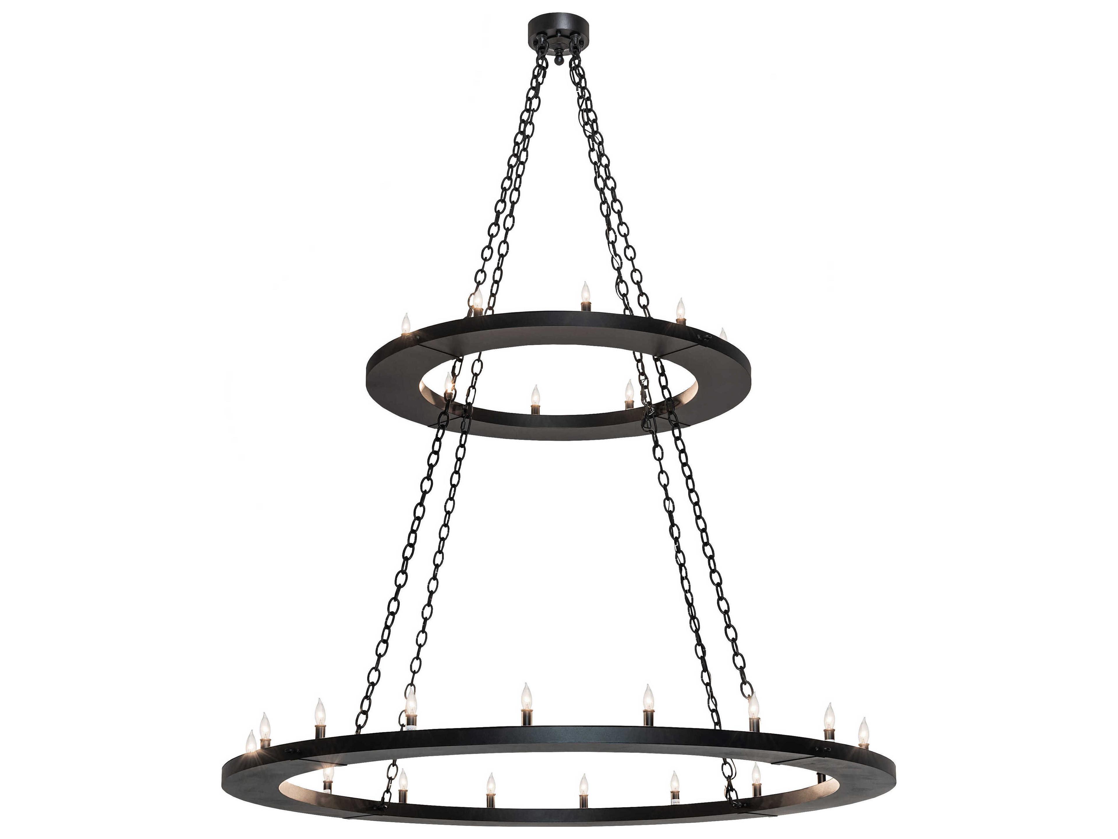 Loxley 28-Light Black Candelabra Tiered Chandelier