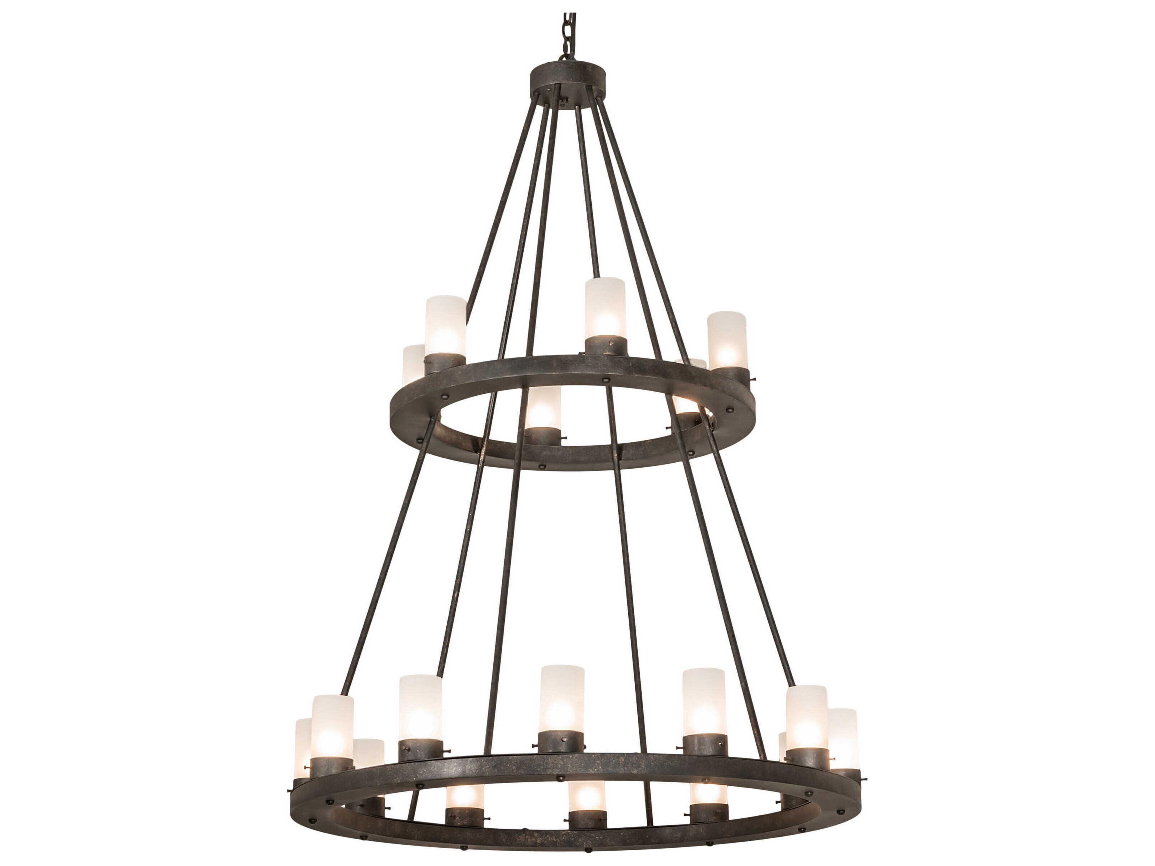 Loxley 18-Light8-Light Brown Glass Cylinder Tiered Chandelier