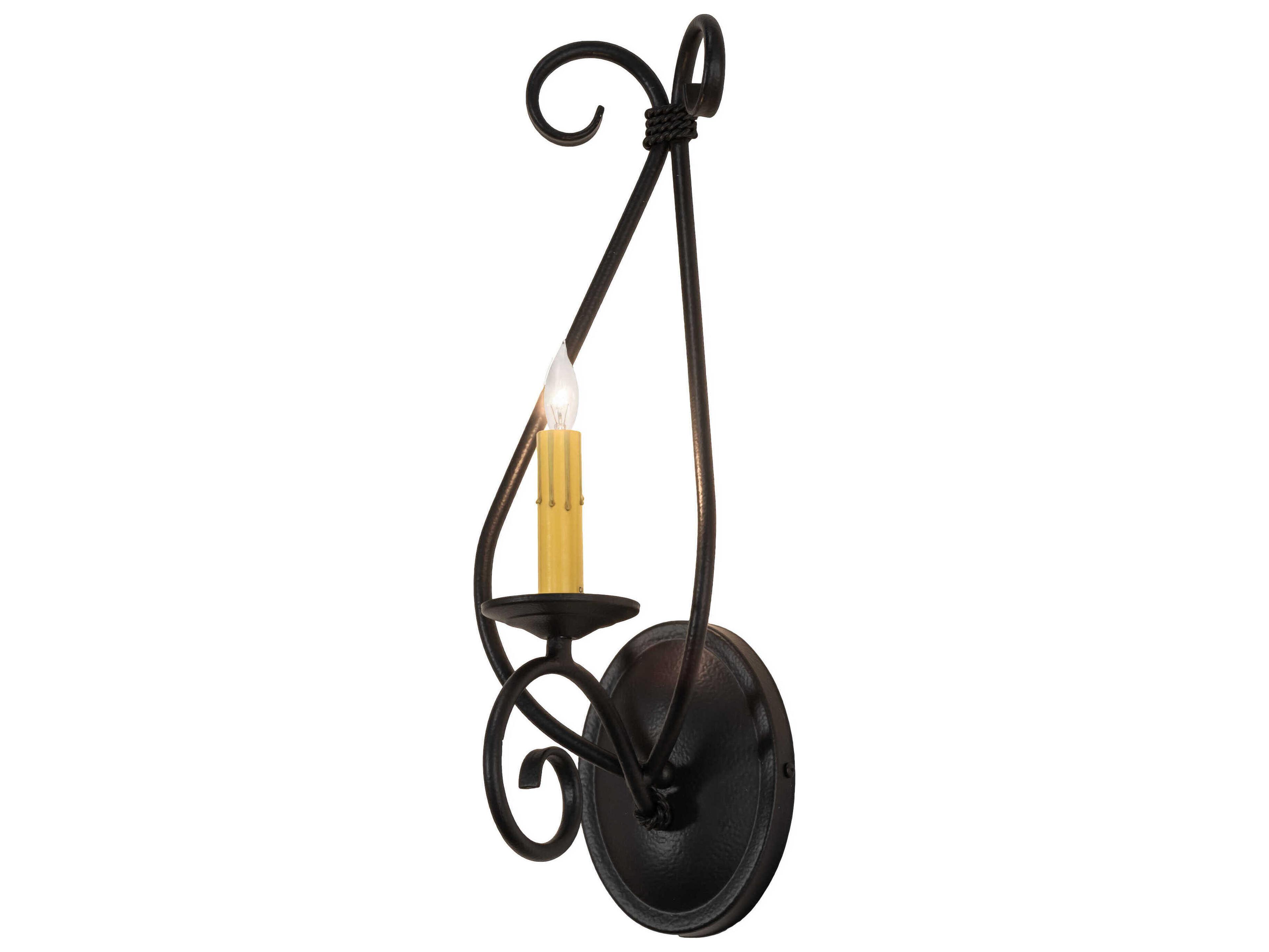 Olivia 1-Light Black Wall Sconce