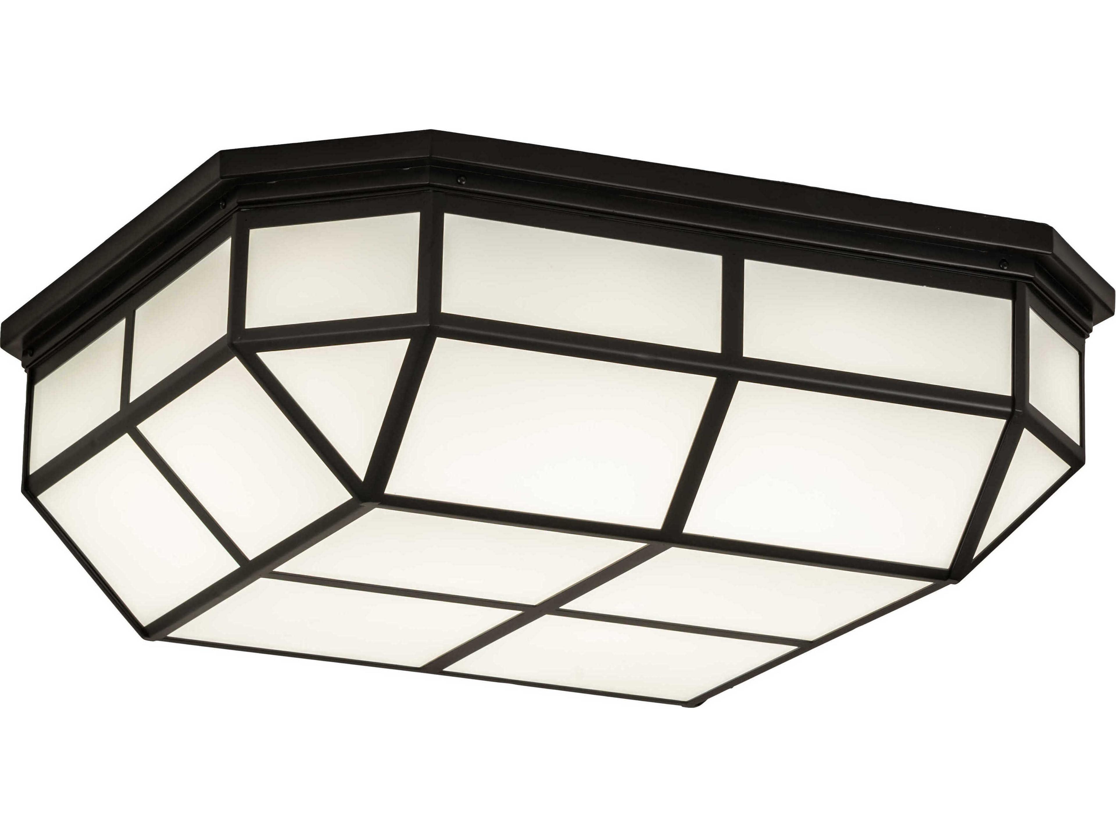Black Glass LED Flush Mount