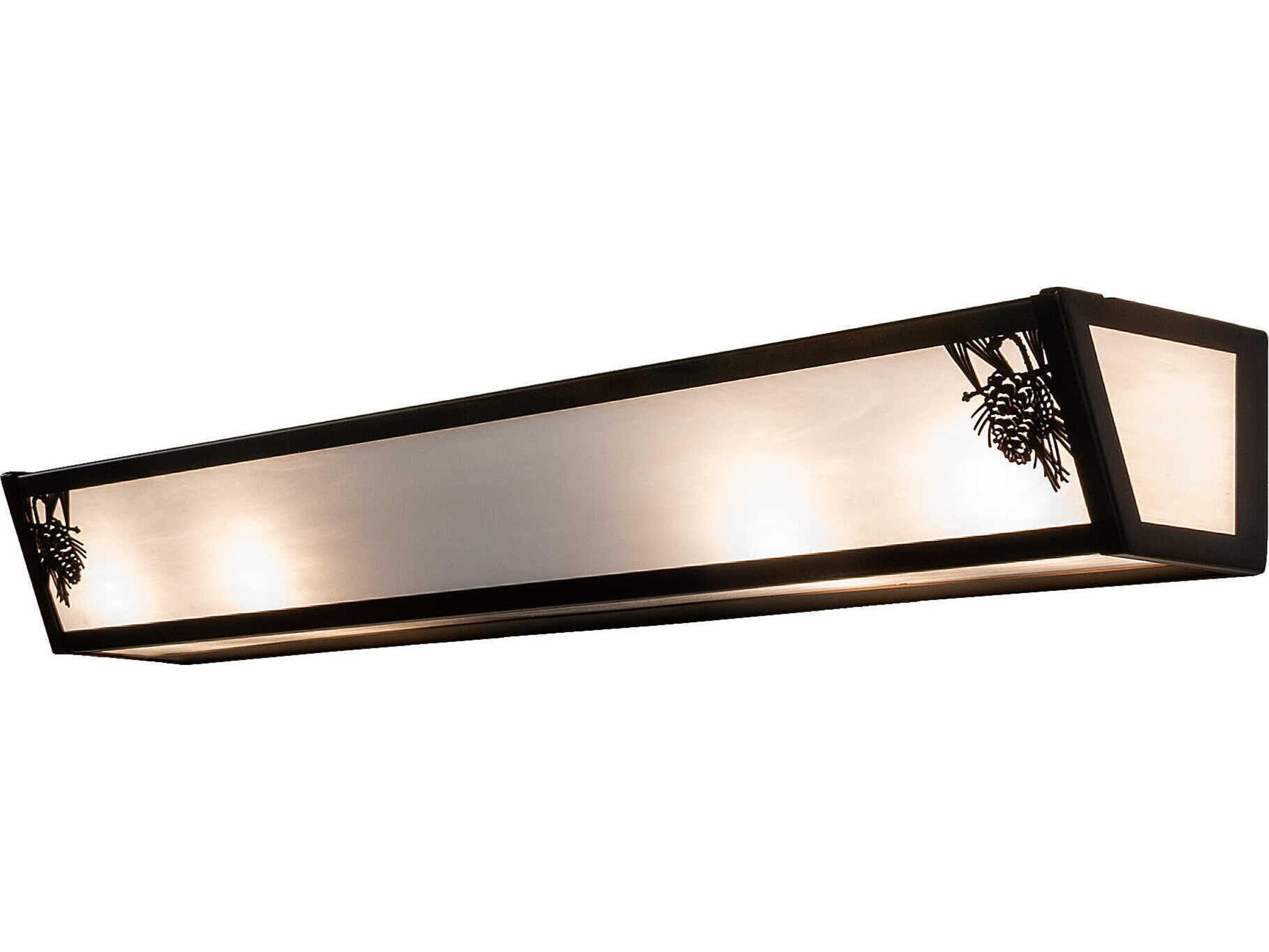 Pinecone 4-Light Antique Copper Burnished Steel Glass Vanity Light