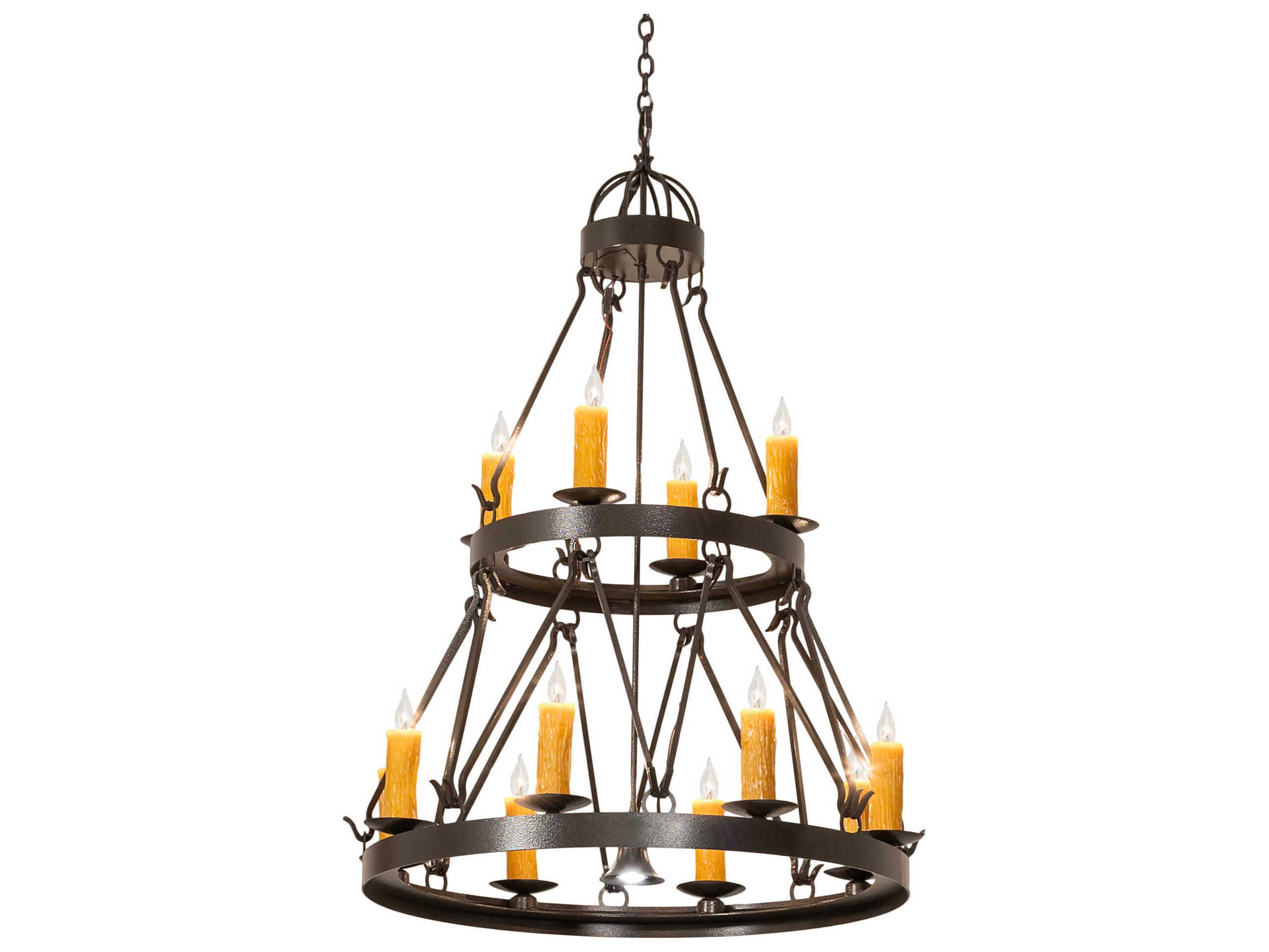 Lakeshore 12 1-Light Bronze Candelabra Tiered Chandelier