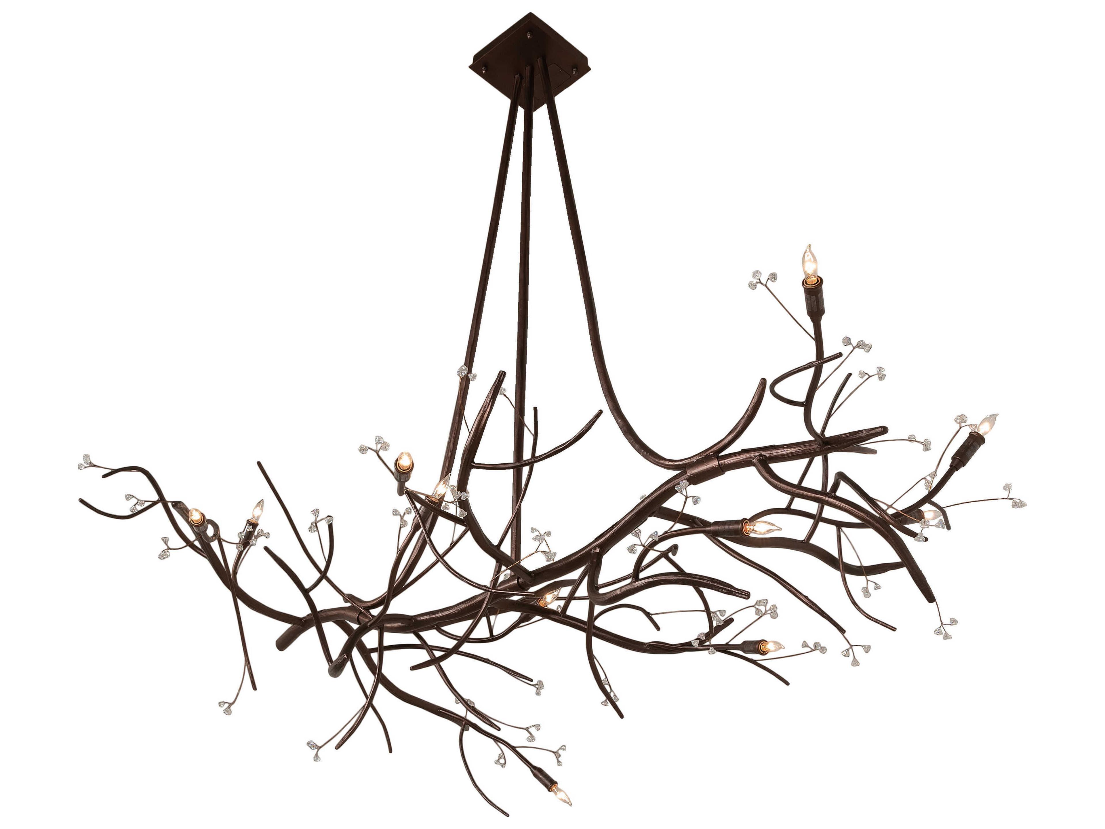 Winter Solstice 11-Light Mahogany Bronze Glass LED Island Pendant