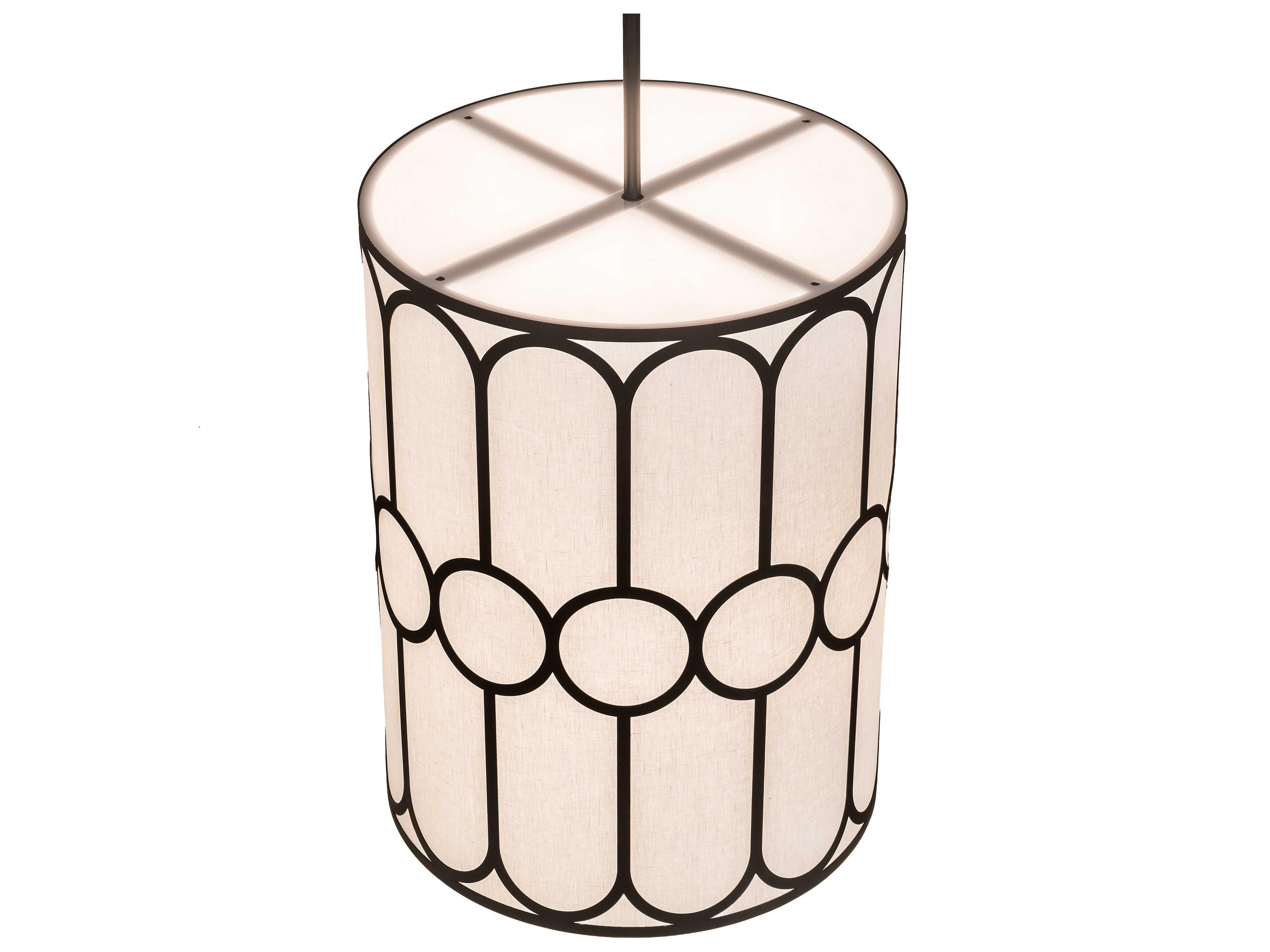 Meyda Cilindro 6-Light Black Drum Pendant