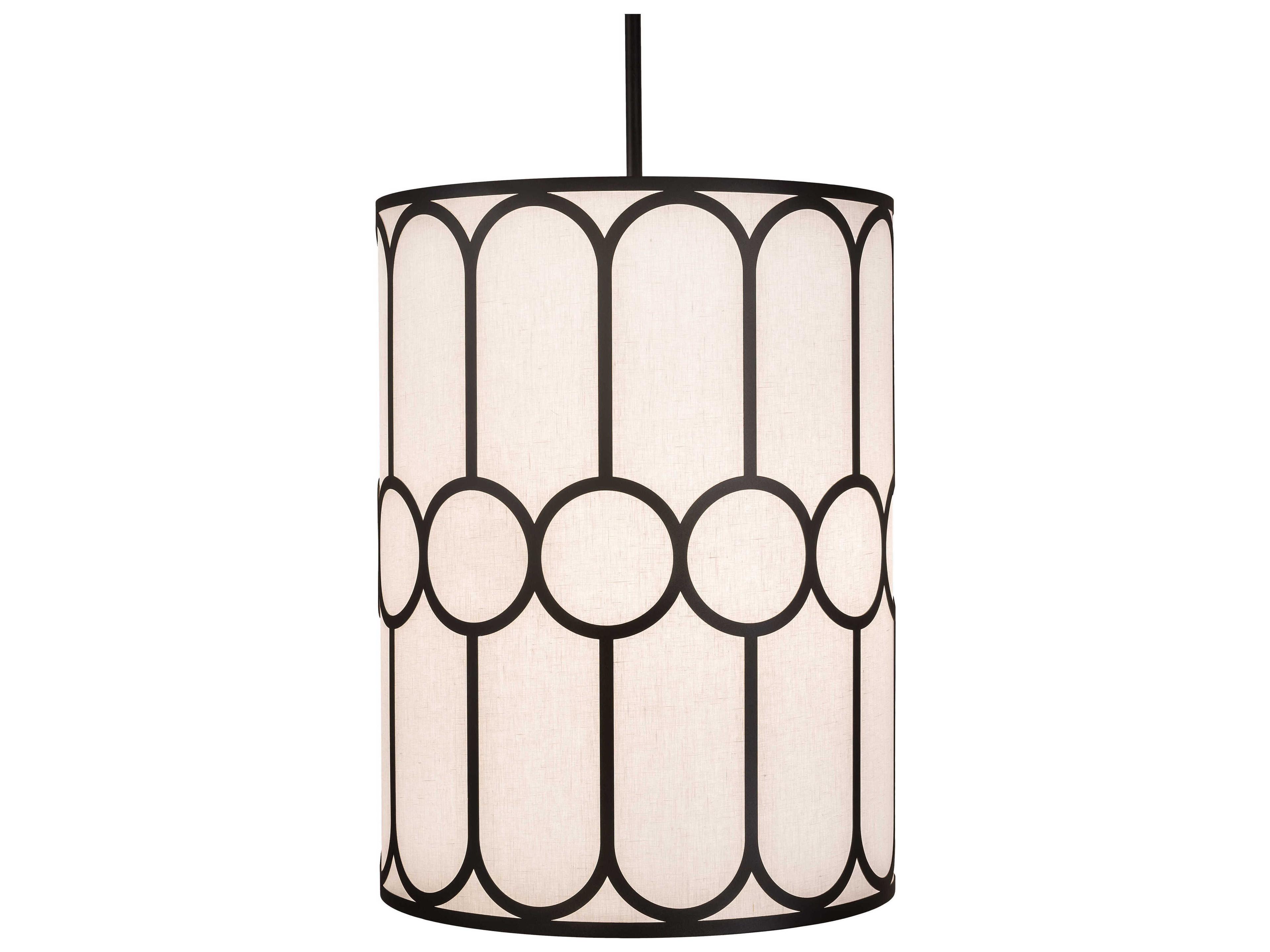 Meyda Cilindro 6-Light Black Drum Pendant