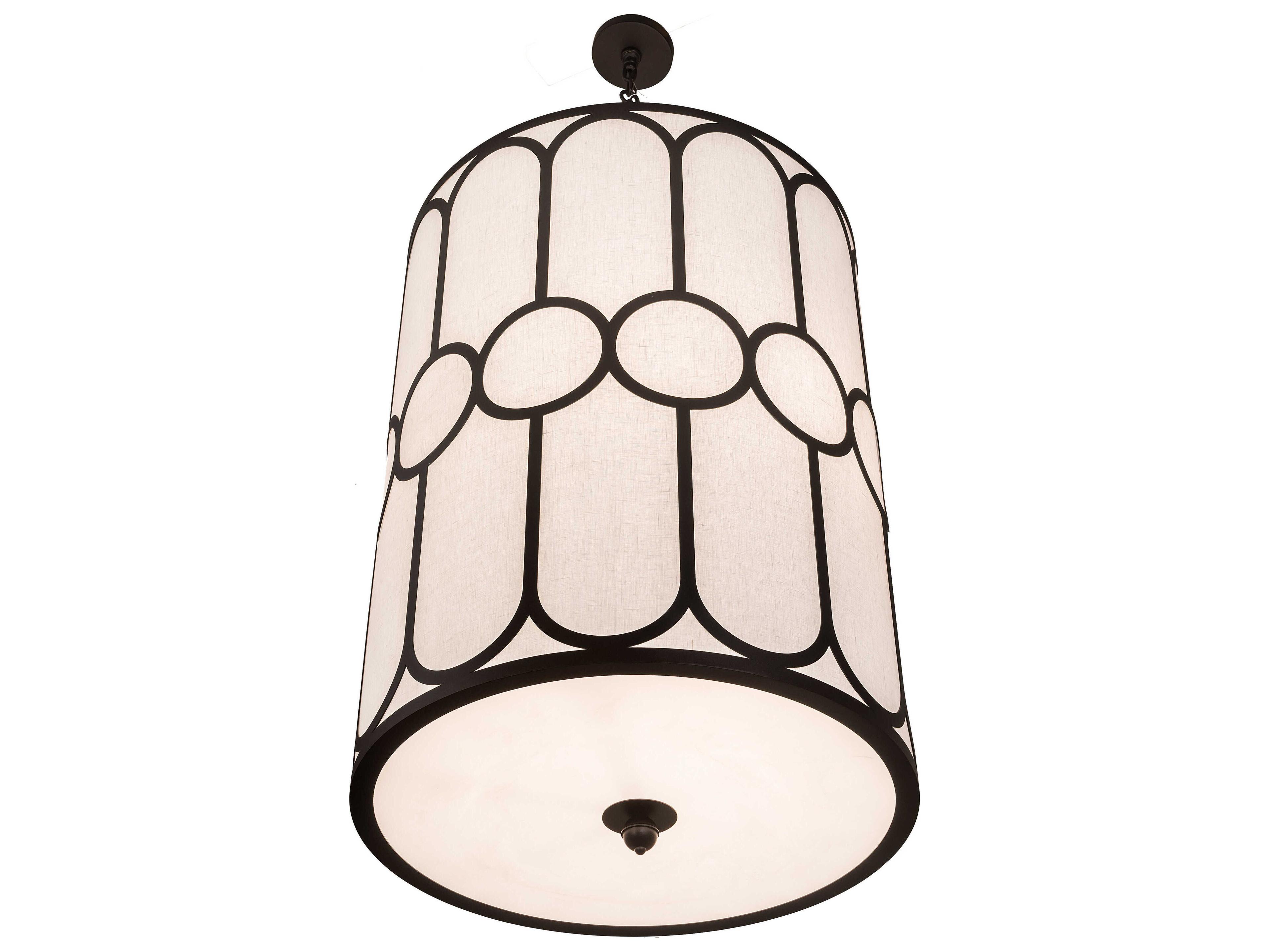 Meyda Cilindro 6-Light Black Drum Pendant