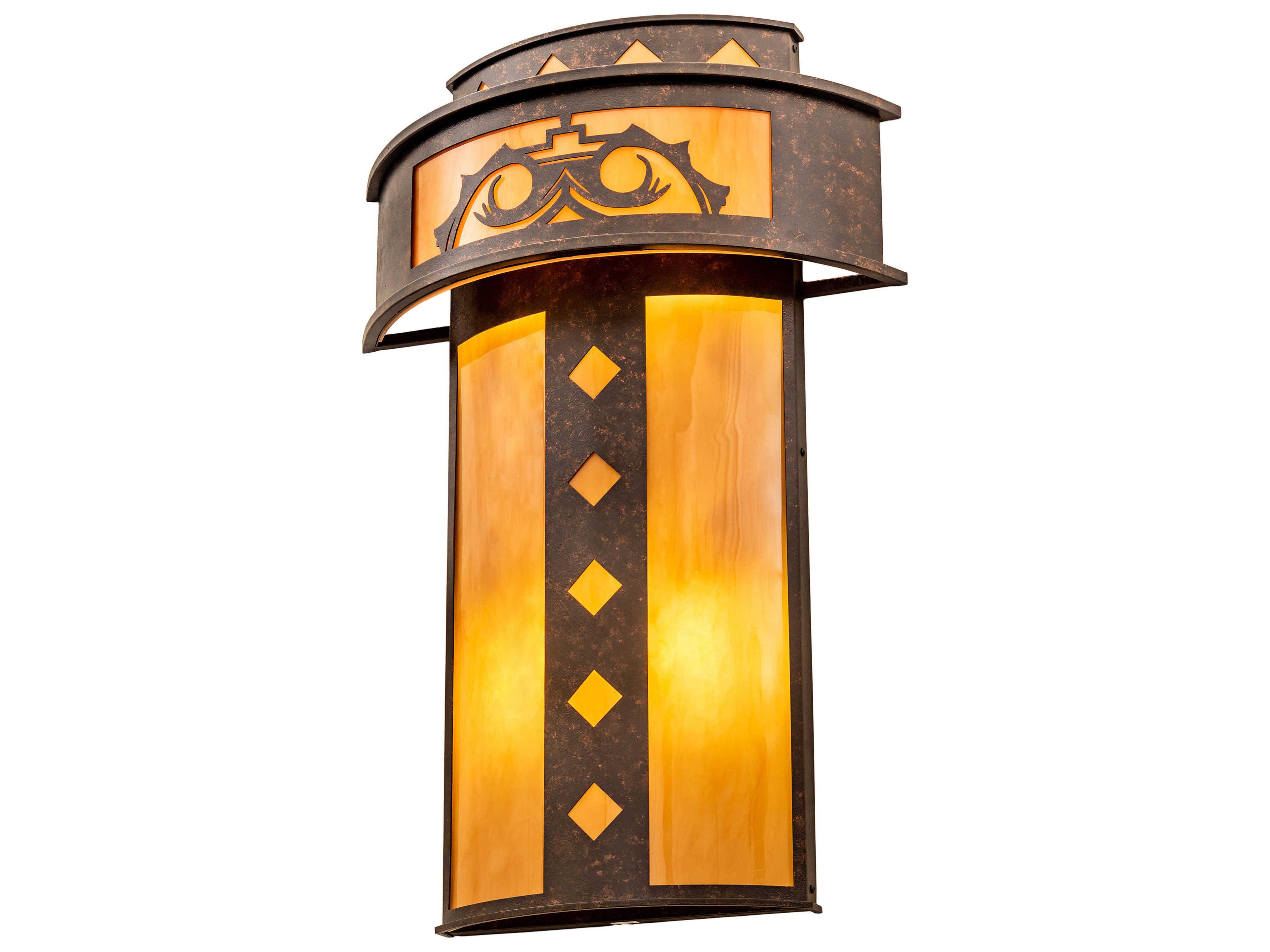4-Light Rust Copper Brown Wall Sconce