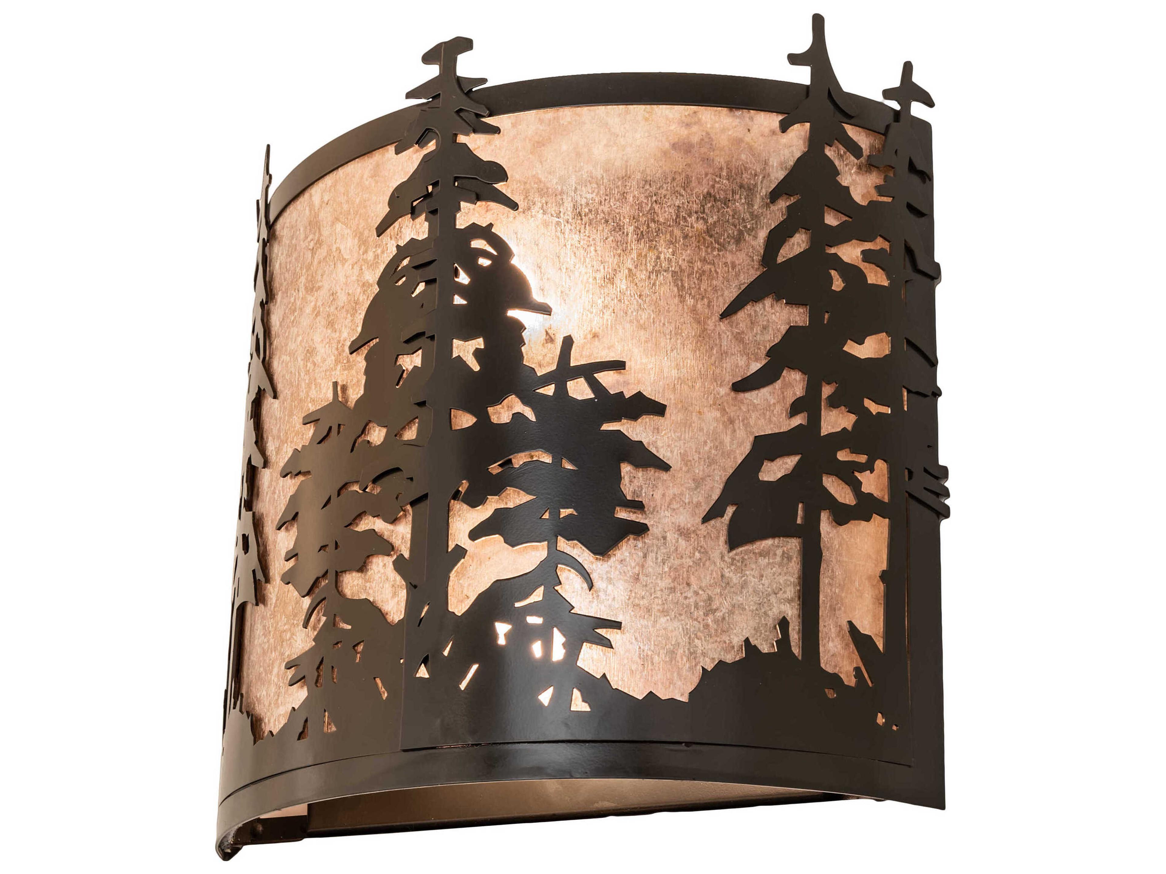 Pines 2-Light Timeless Bronze Silver Glass Wall Sconce
