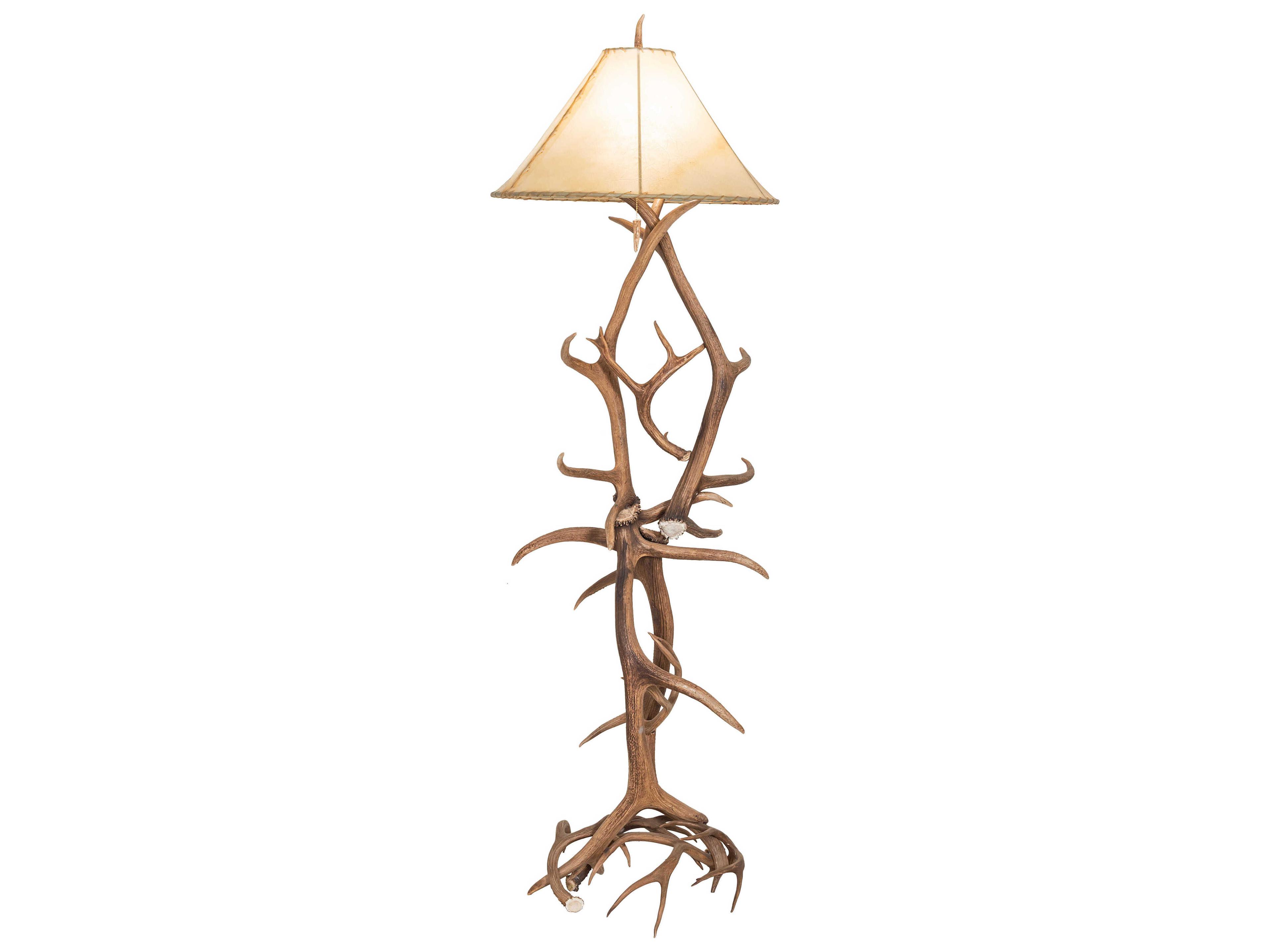 Antlers Wood Floor Lamp