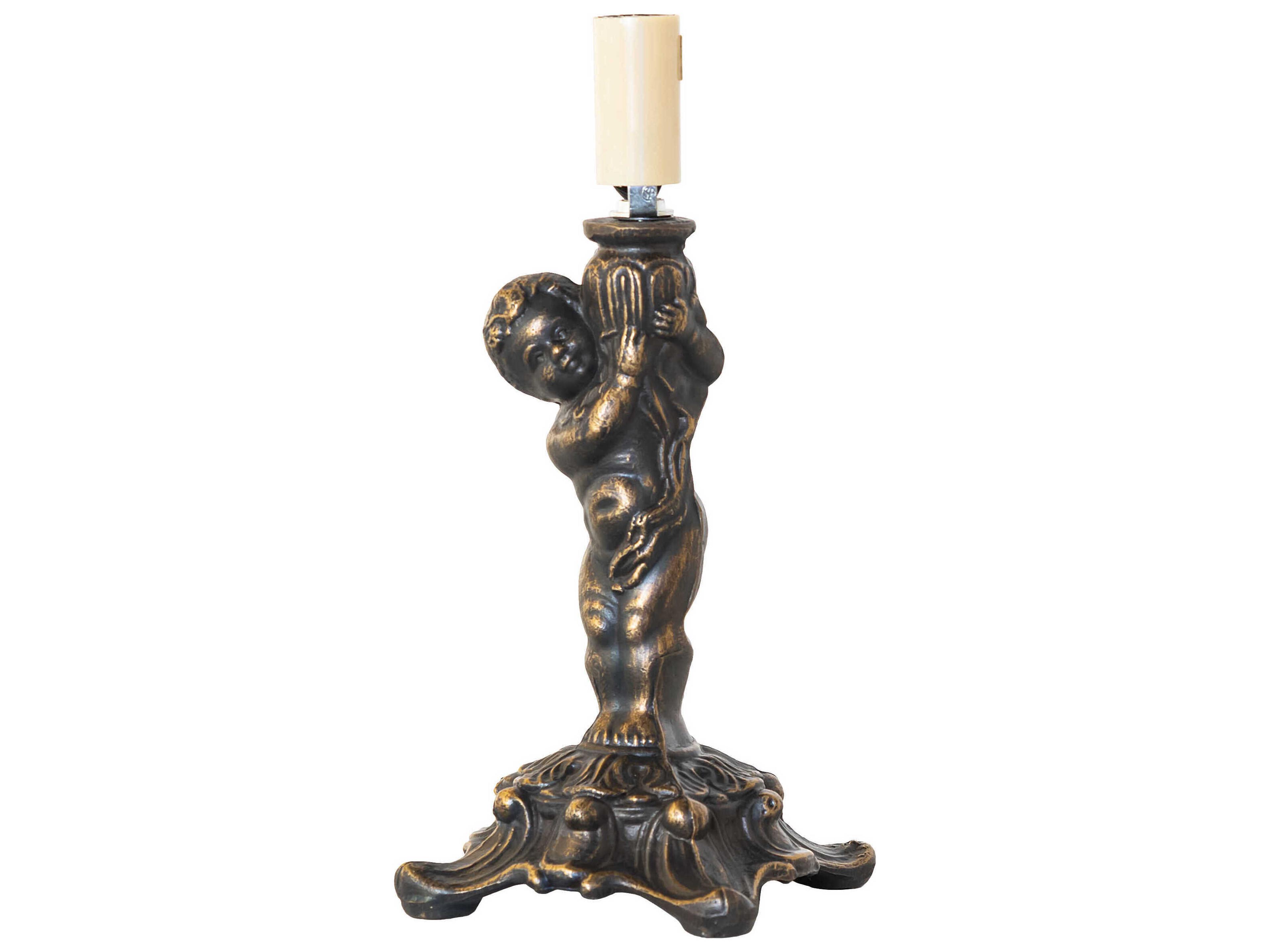 Meyda Cherub Mini Antique Copper Table Lamp