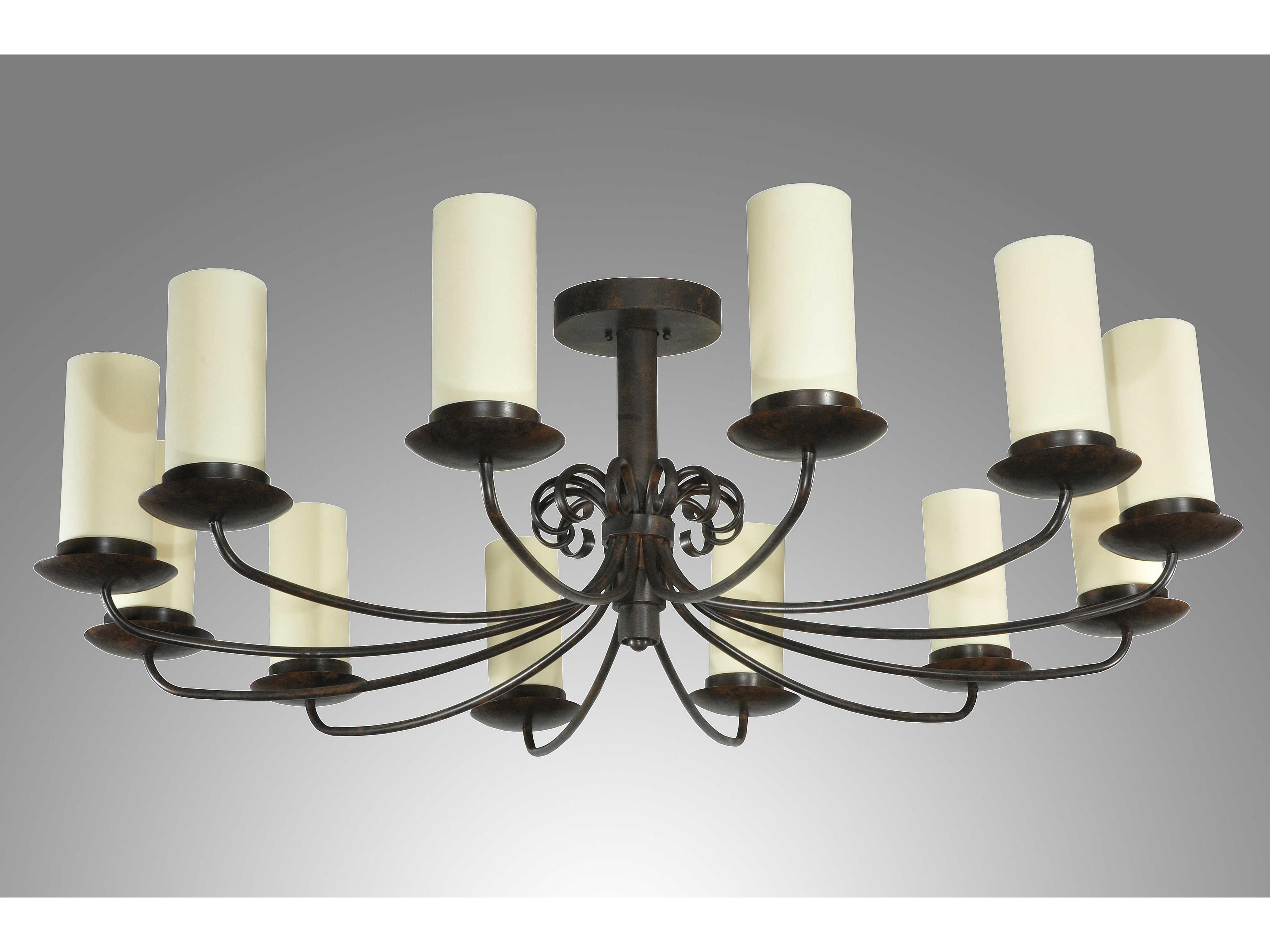 Meyda 12-Light Brown Cylinder Chandelier