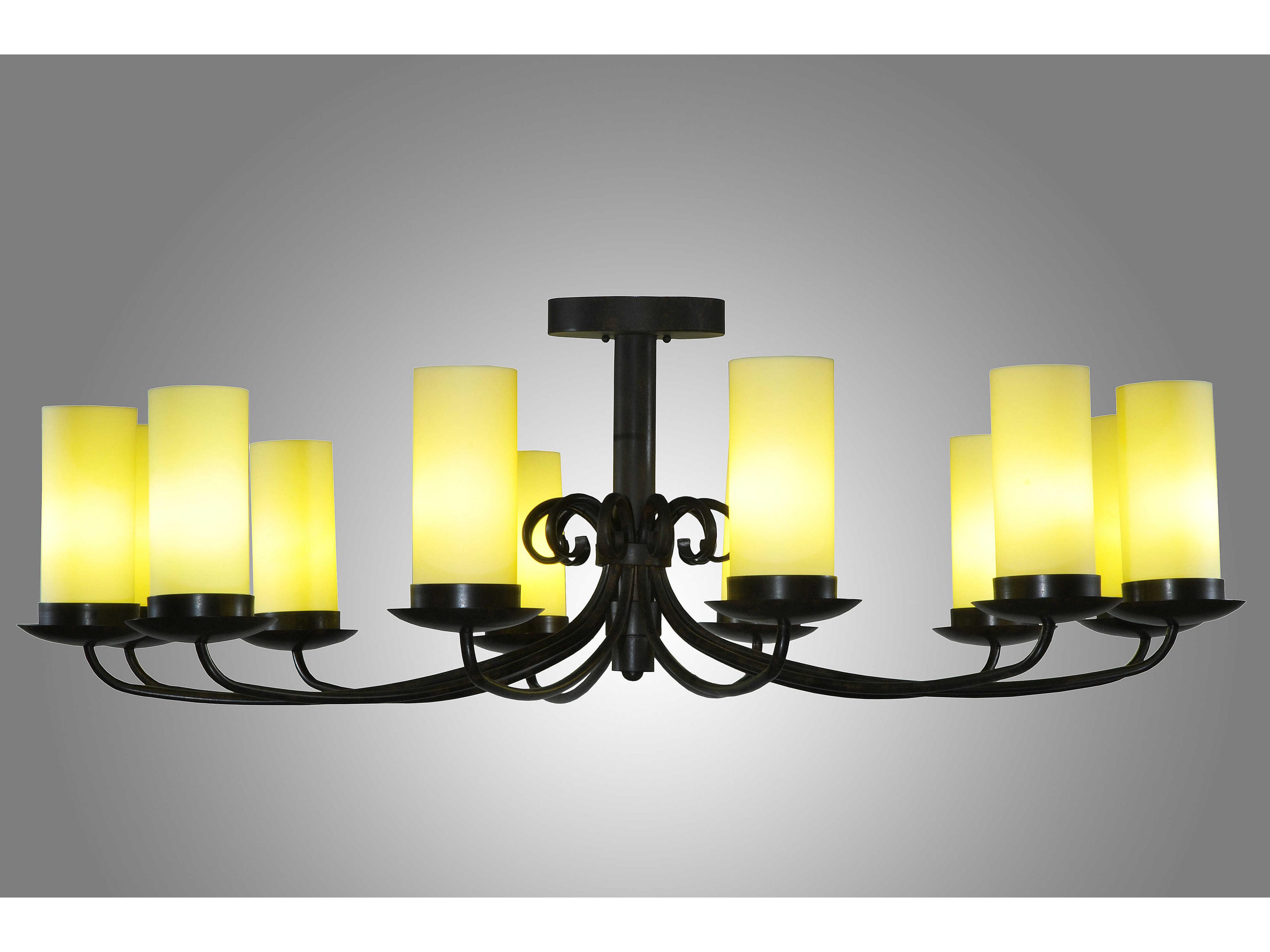 Meyda 12-Light Brown Cylinder Chandelier