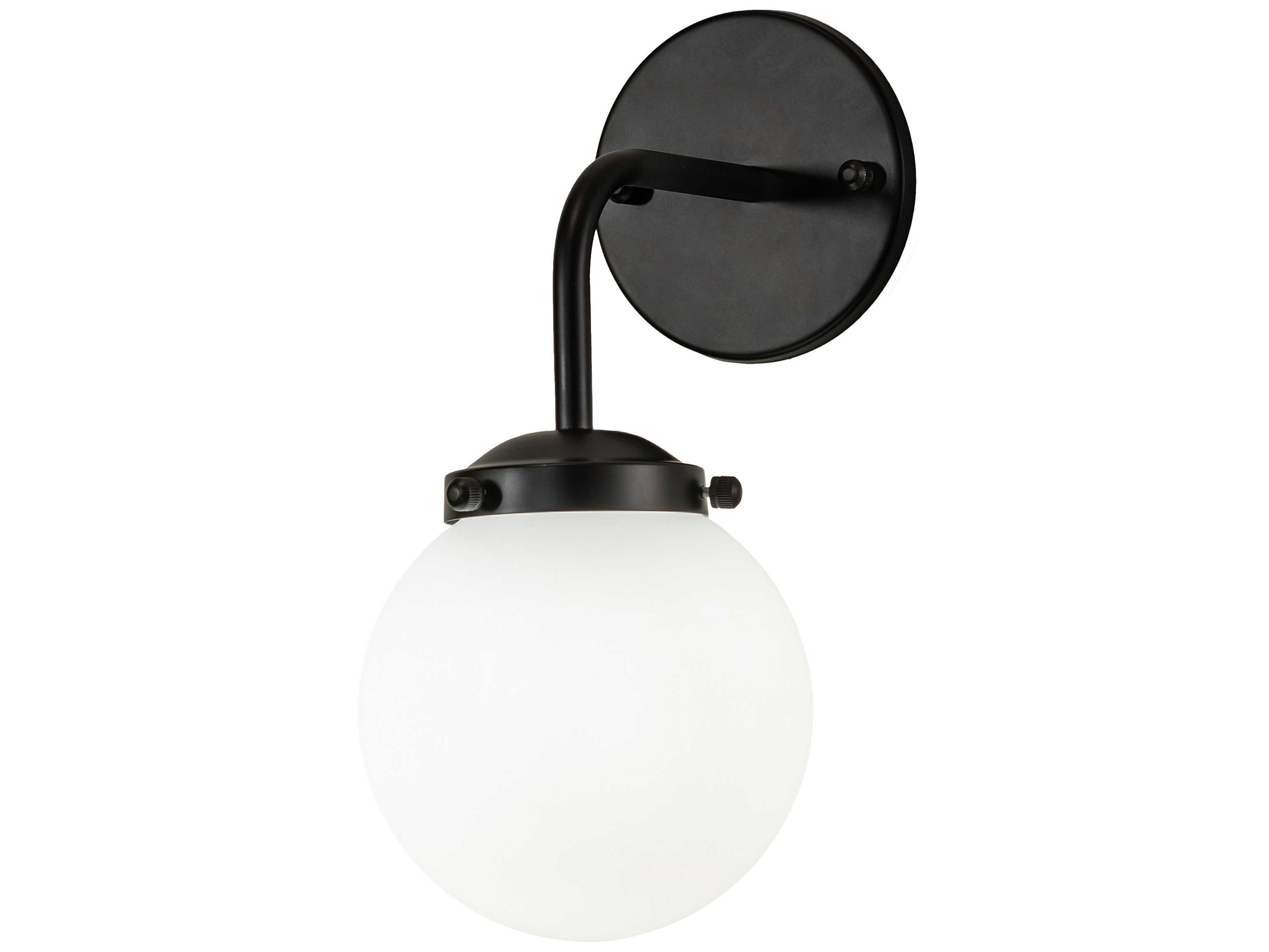 Bola 1-Light Matte Black Glass LED Wall Sconce