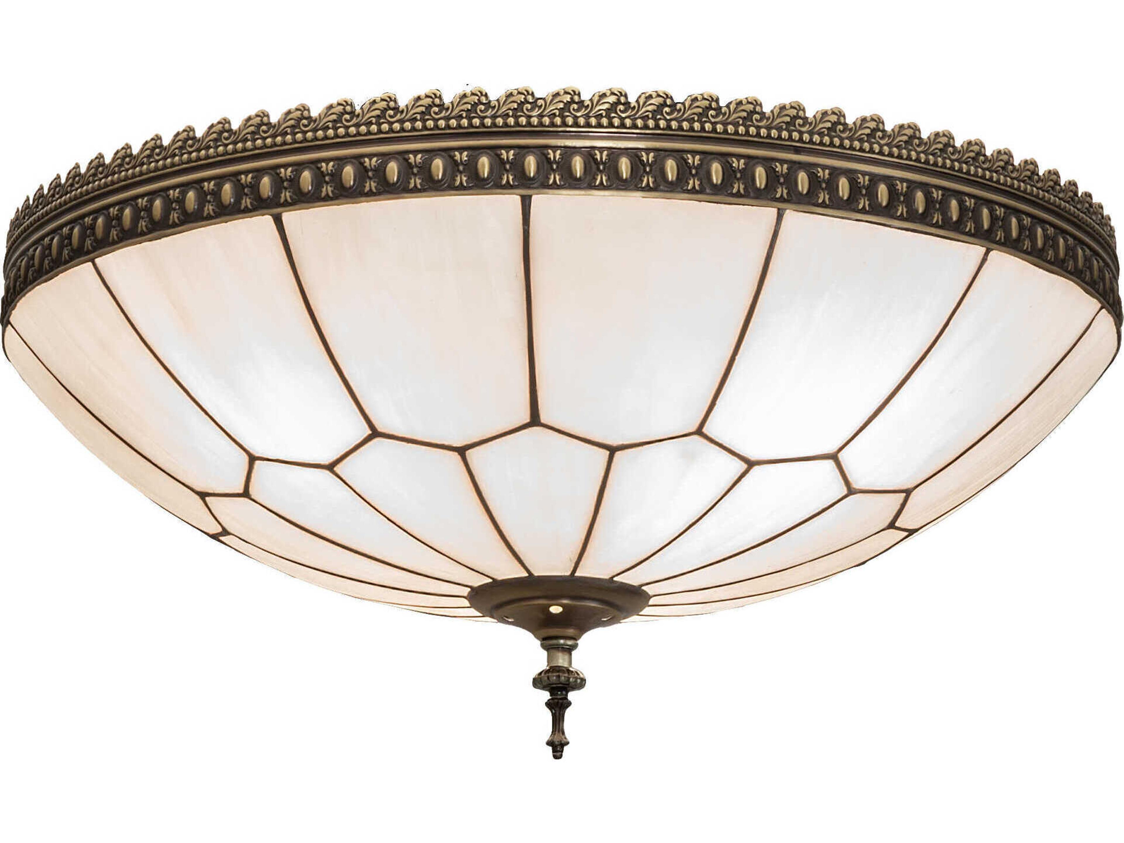 Vincent Honeycomb 4-Light Antique Brass Glass Bowl Flush Mount