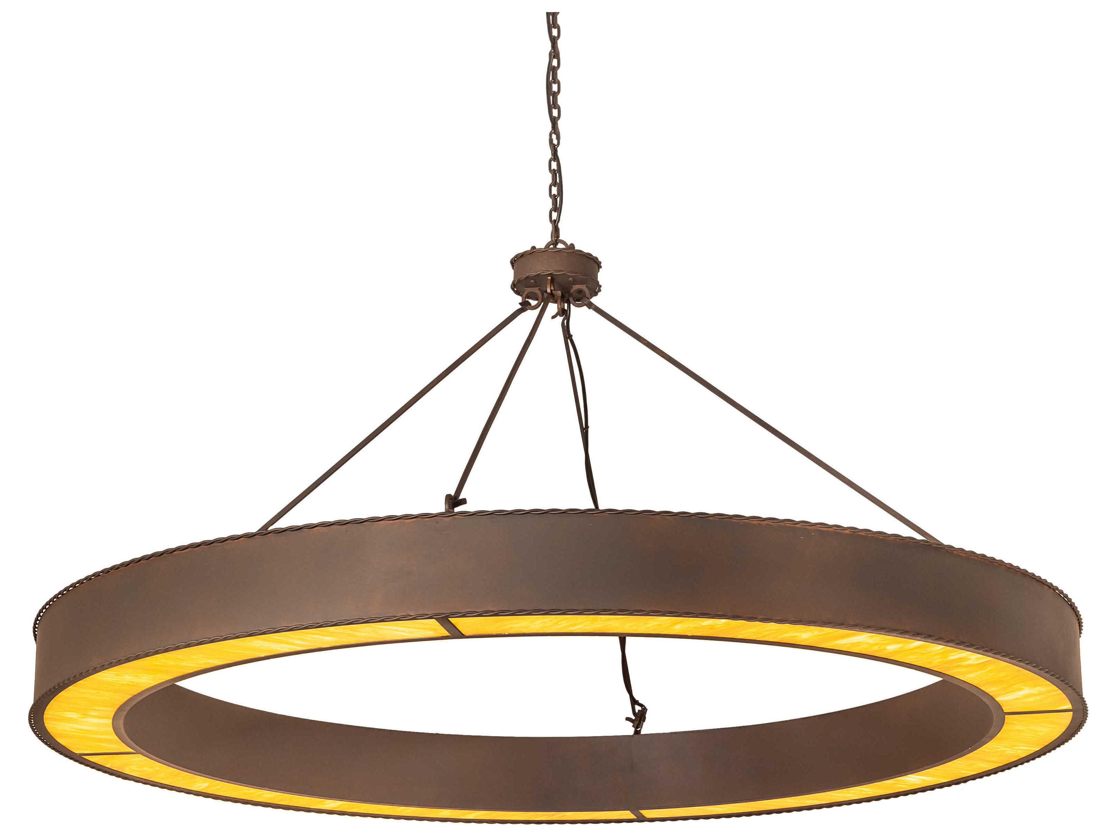 Loxley Brown Glass LED Round Pendant