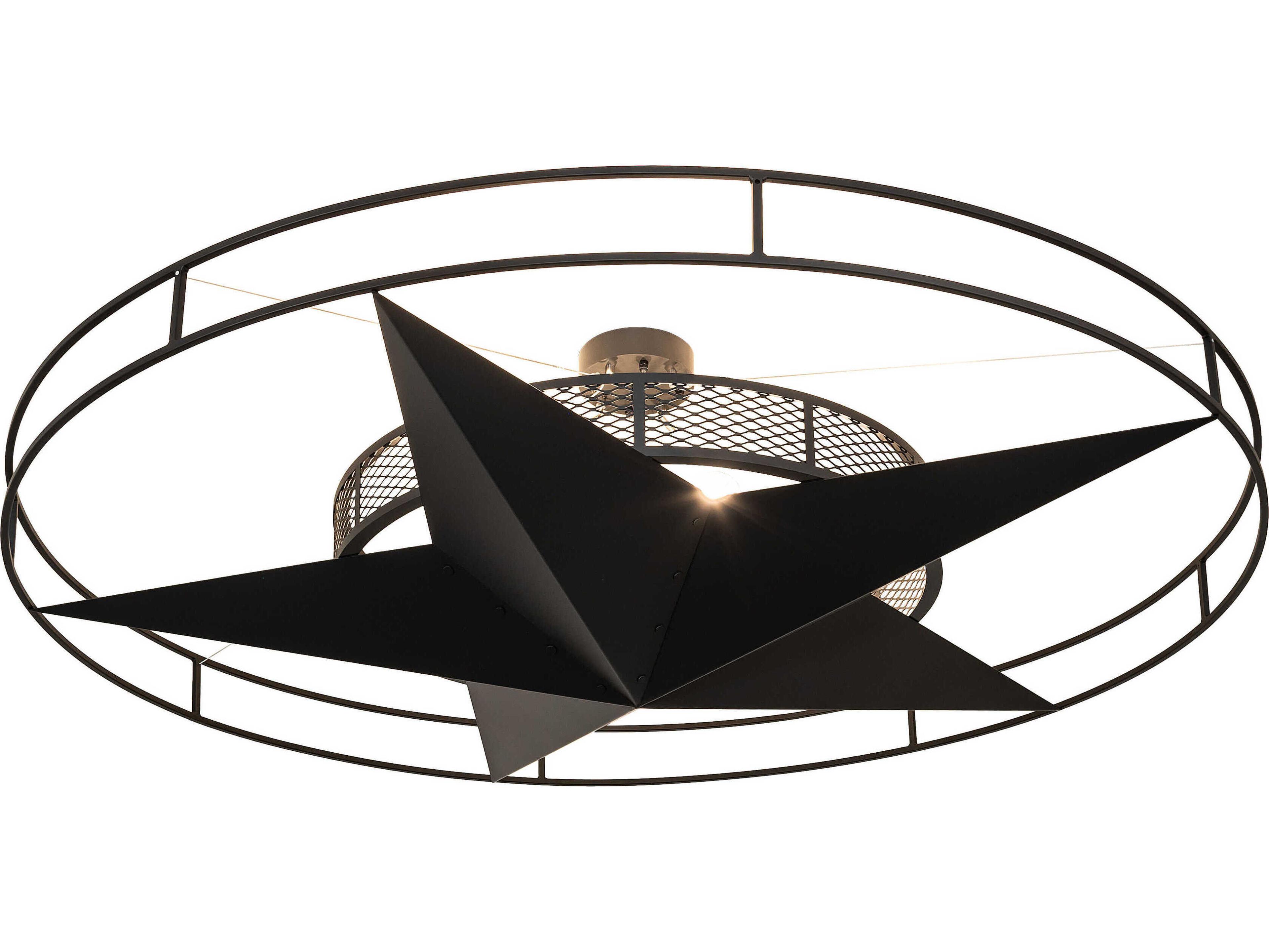 Texas Star 6-Light Solar Black Round Semi Flush Mount