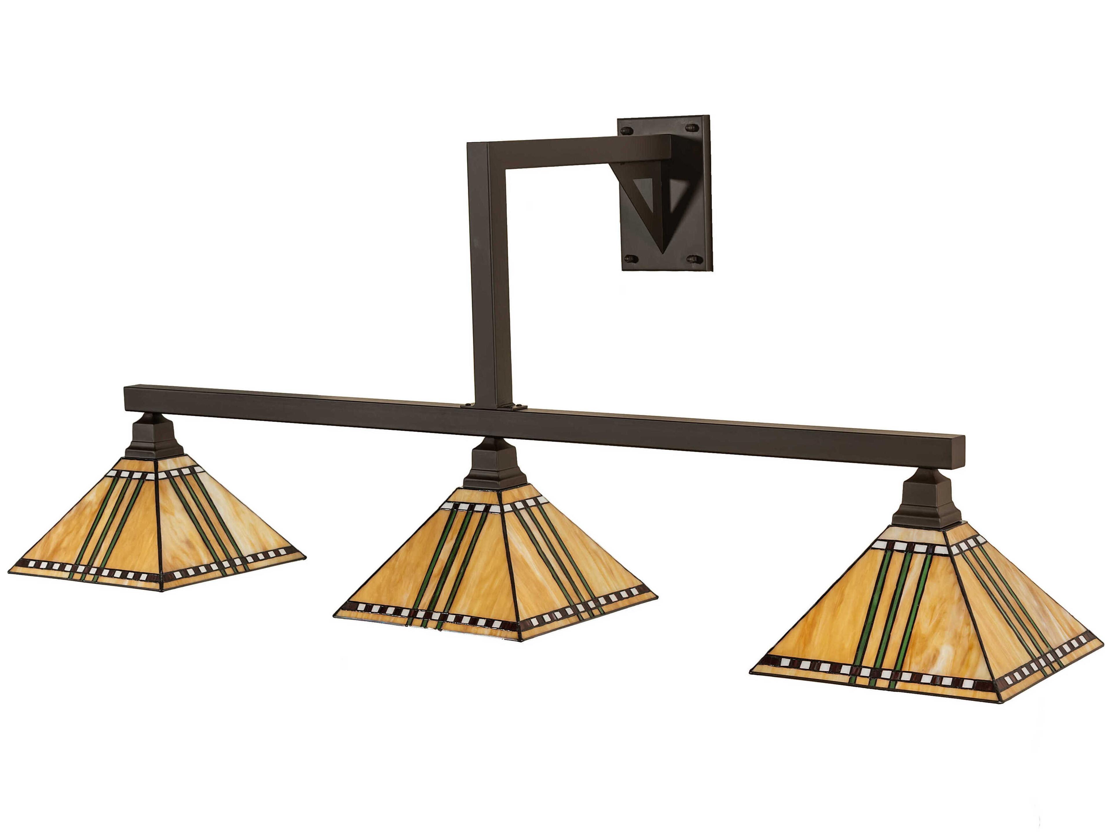 Meyda Prairie Corn 3-Light Oil Rubbed Bronze Steel Glass Tiffany Vanity Light
