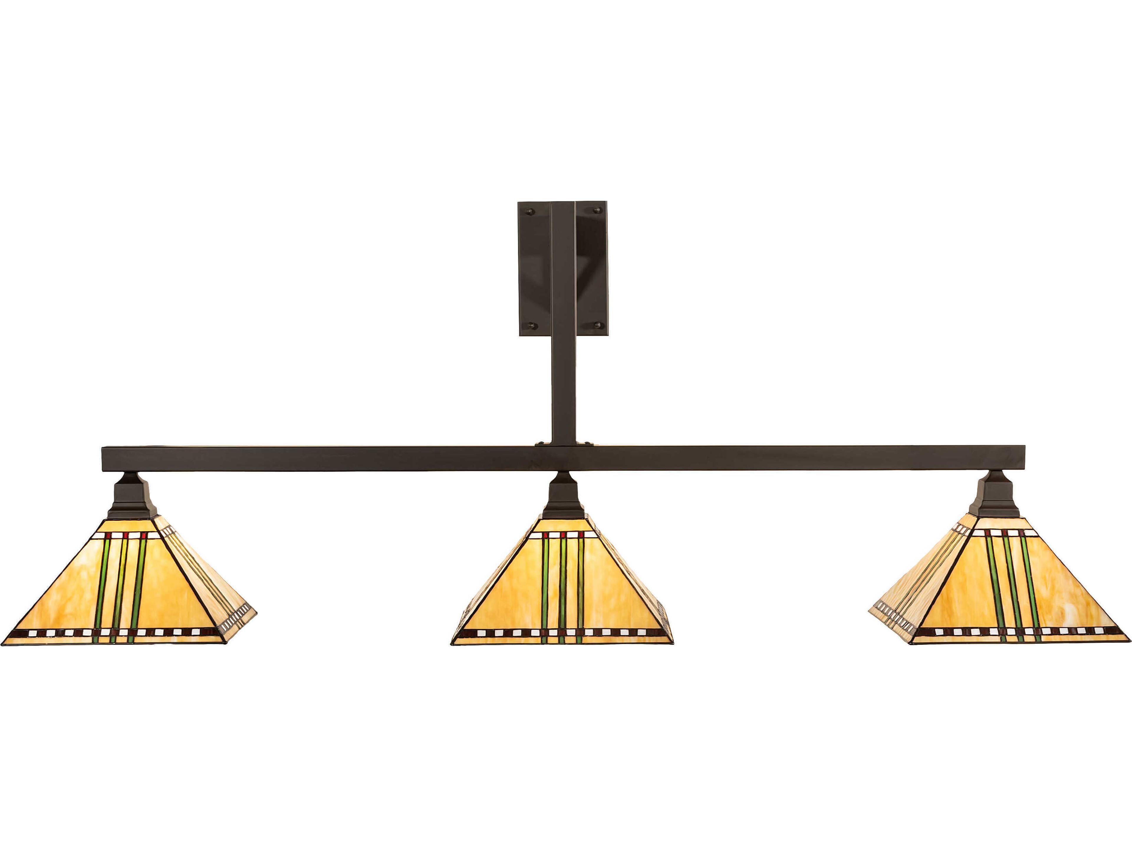 Meyda Prairie Corn 3-Light Oil Rubbed Bronze Steel Glass Tiffany Vanity Light