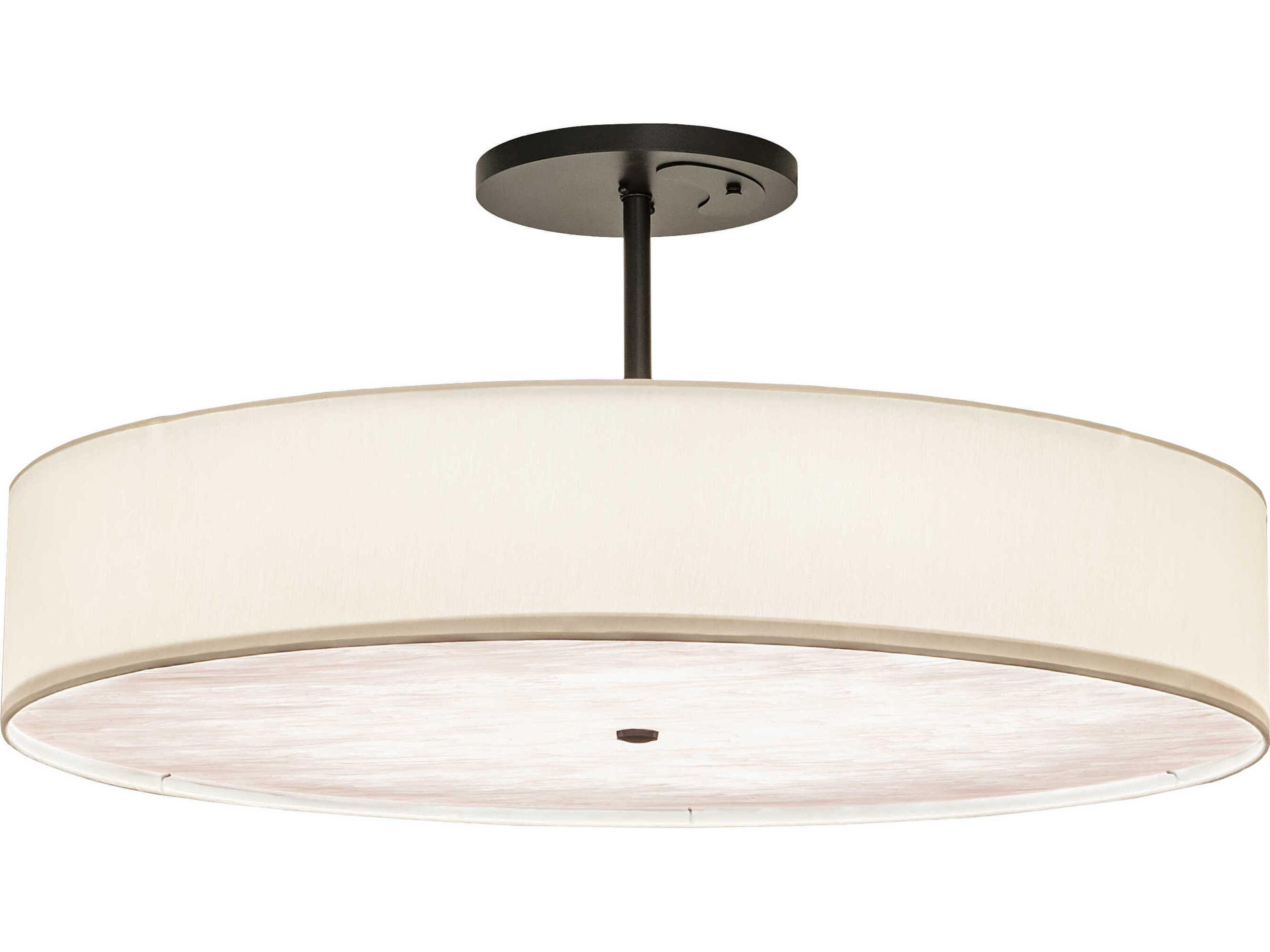 Cilindro Black LED Drum Semi Flush Mount
