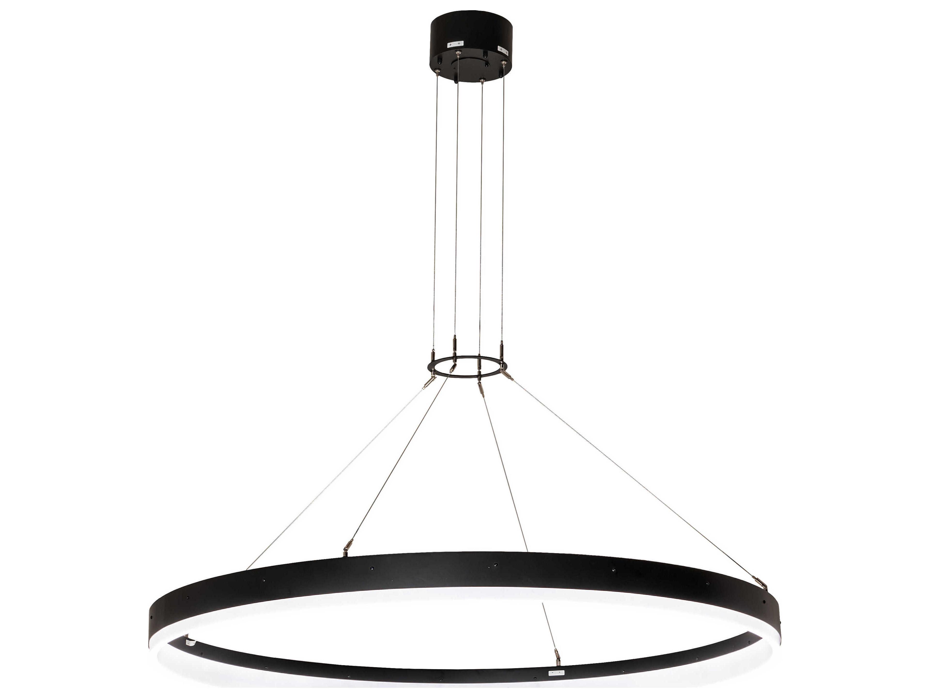 Anillo Textured Black LED Round Pendant