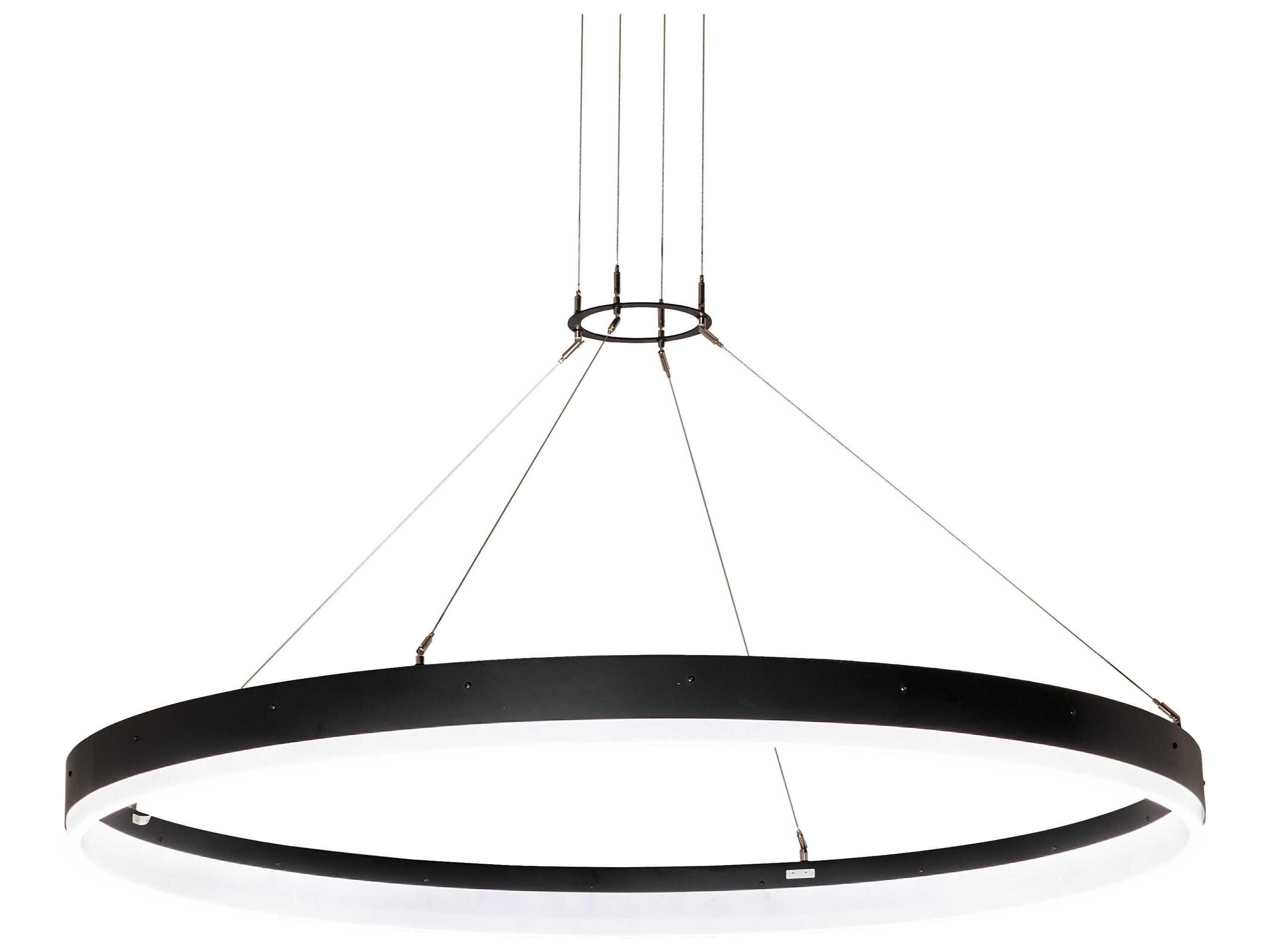 Meyda Anillo Textured Black LED Round Pendant