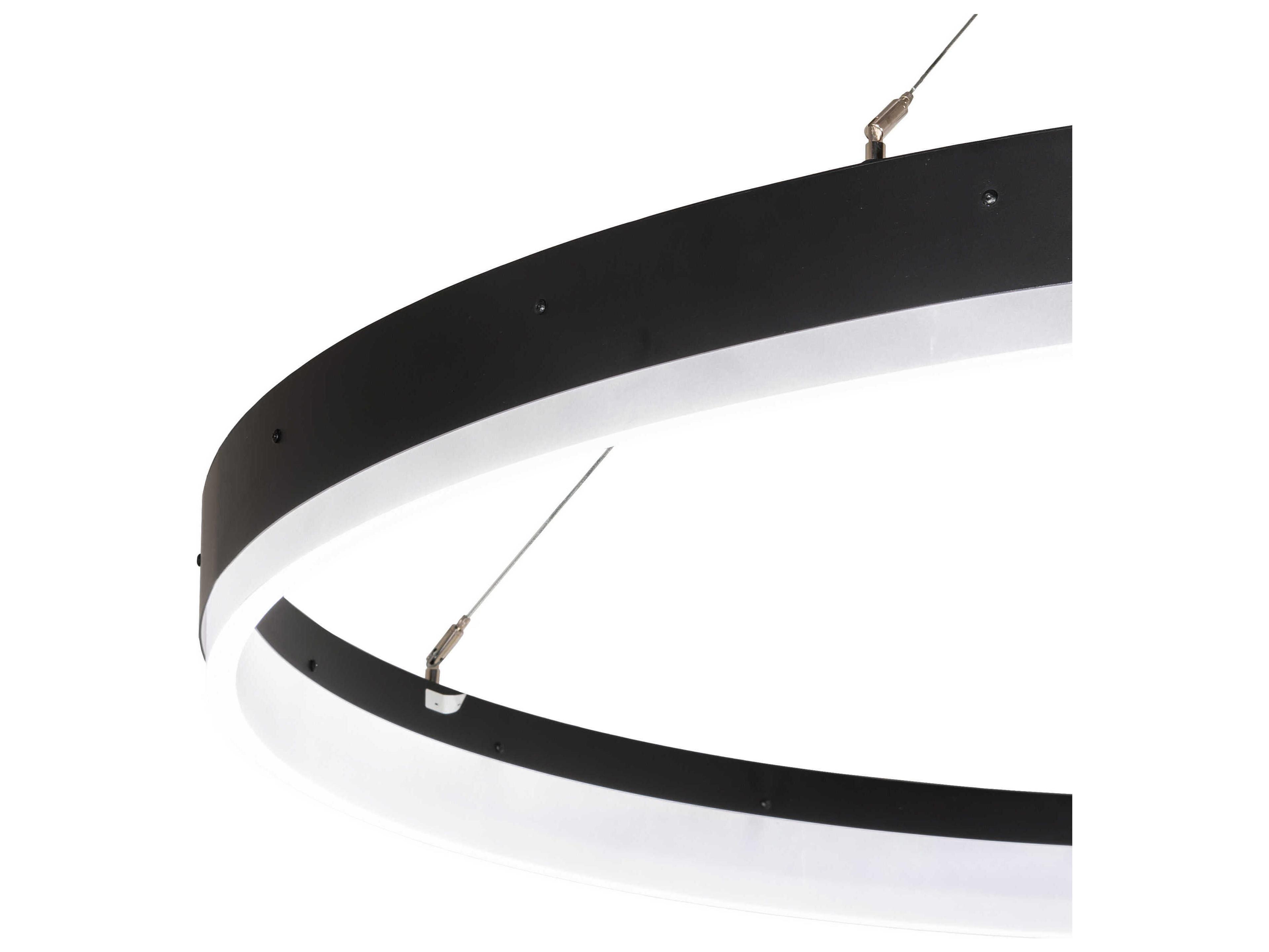 Meyda Anillo Textured Black LED Round Pendant