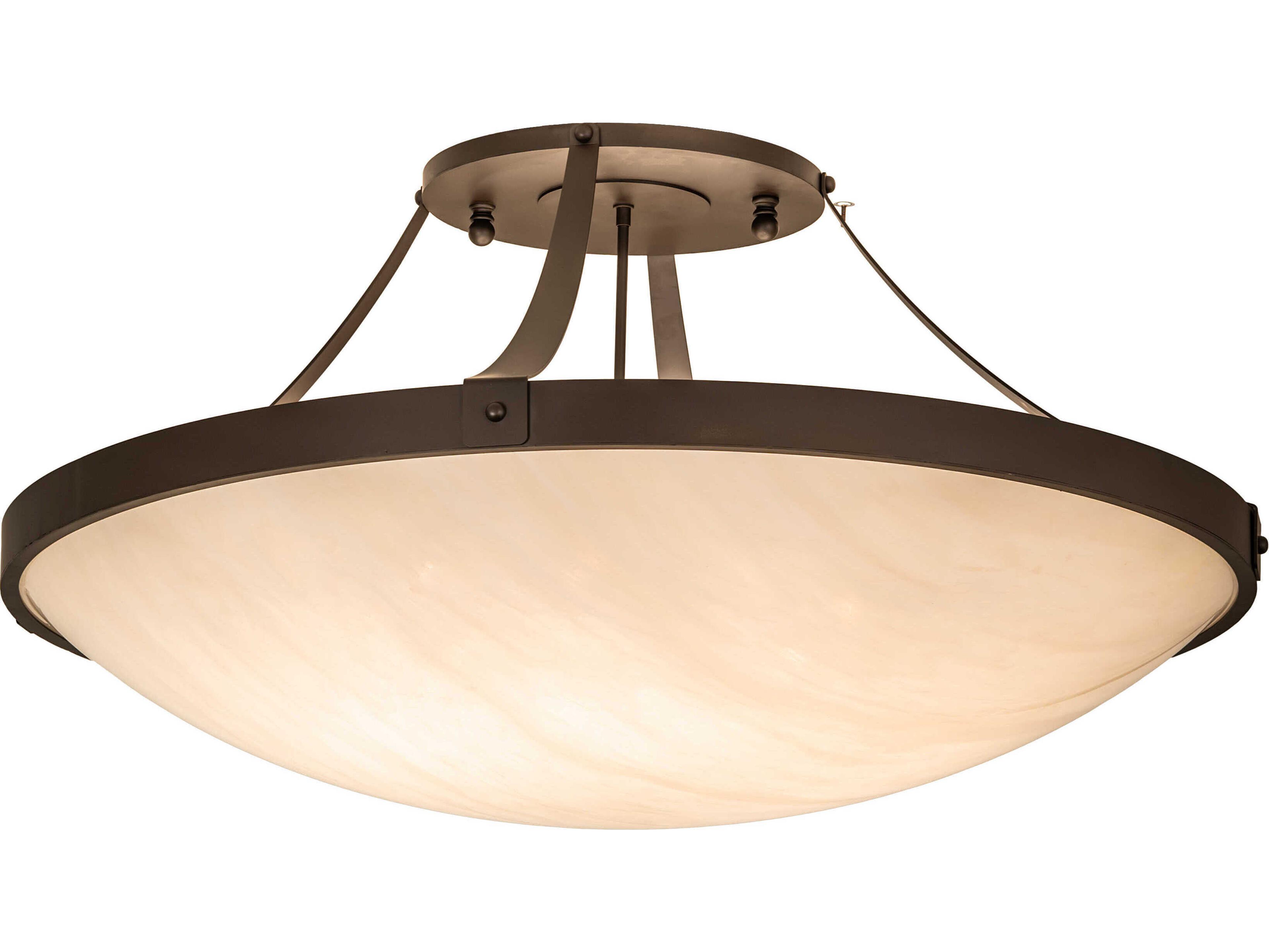 8-Light Oil Rubbed Bronze Glass Bowl Semi Flush Mount