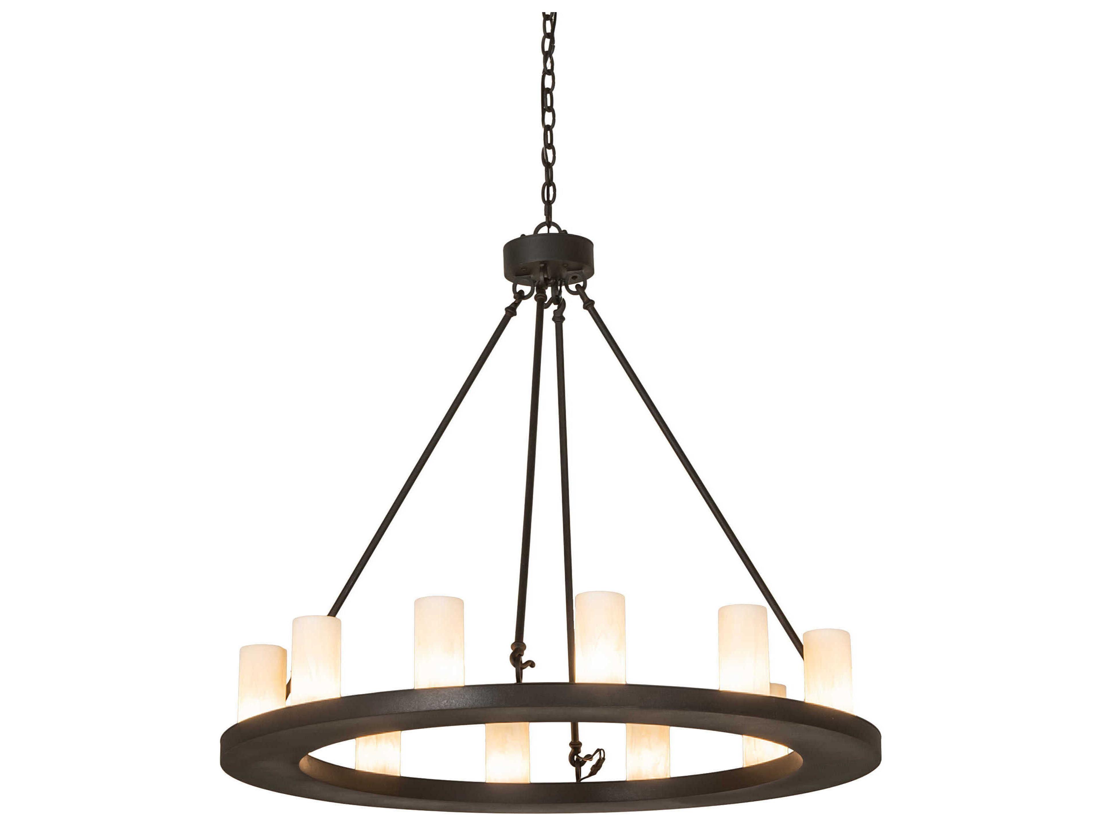 Loxley 12-Light Chocolate Beige White Brown Glass LED Cylinder Chandelier