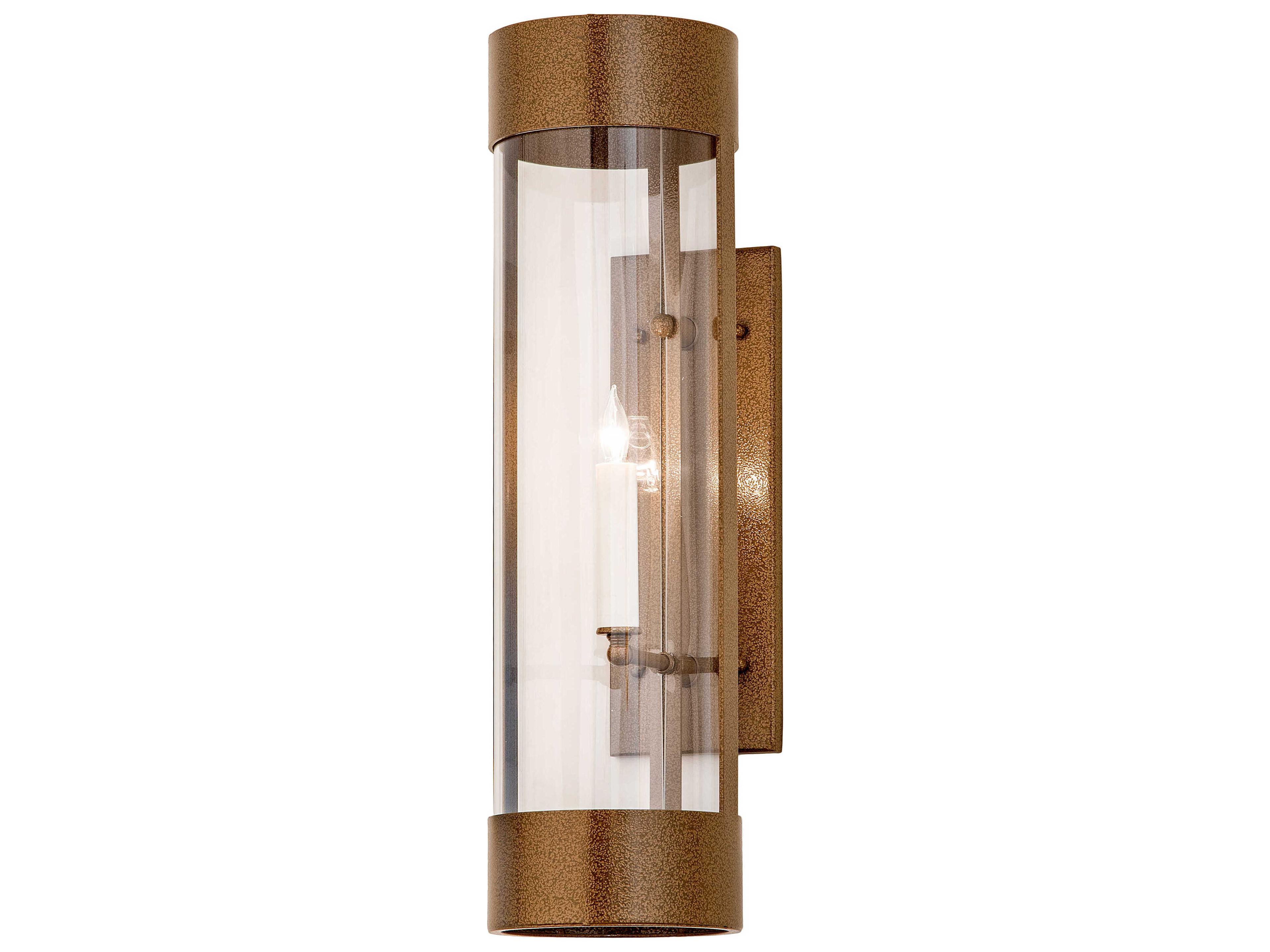 1-Light Clear Gold Glass Wall Sconce
