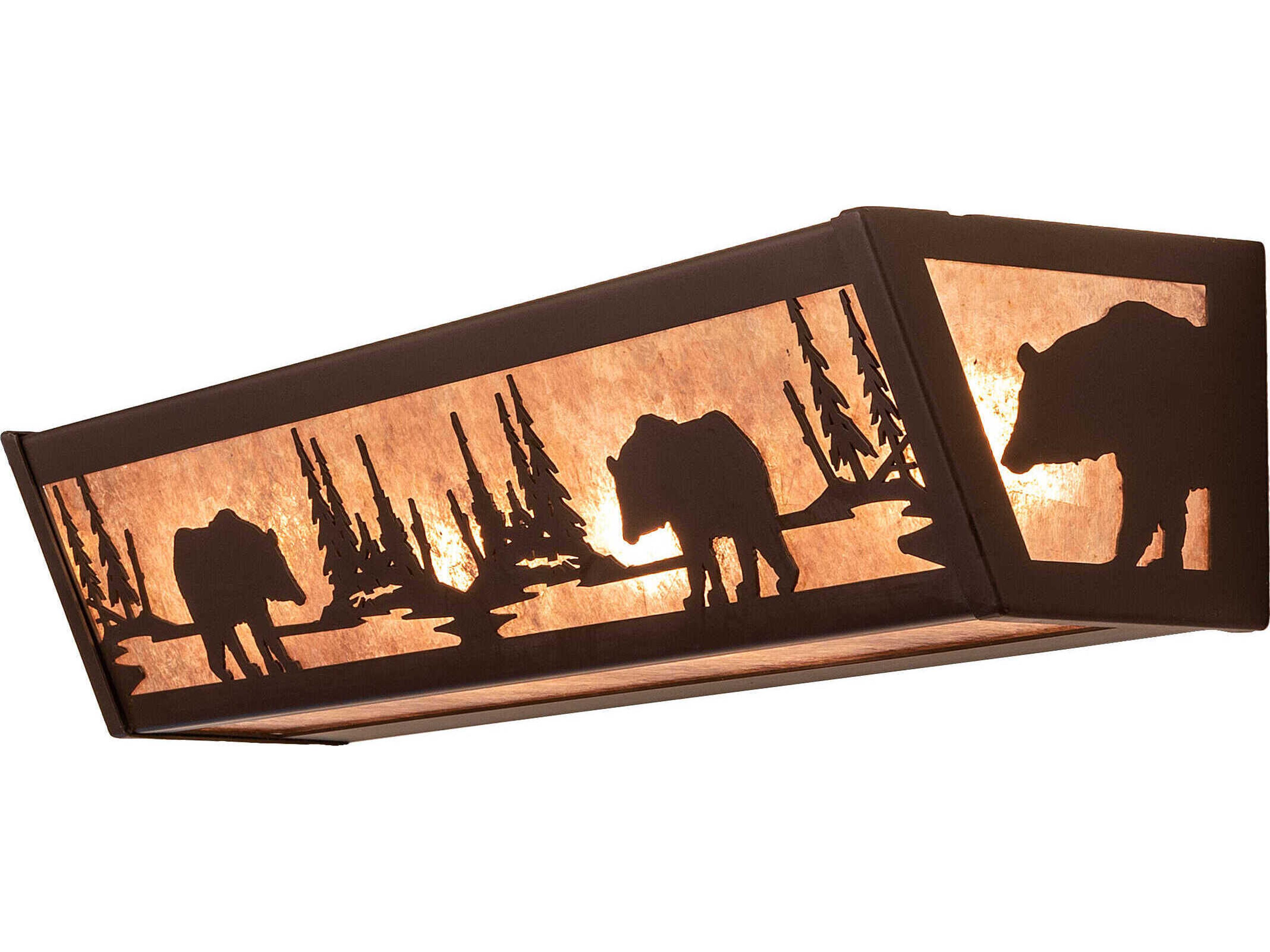 Bear At Lake 4-Light Oil Rubbed Bronze Vanity Light