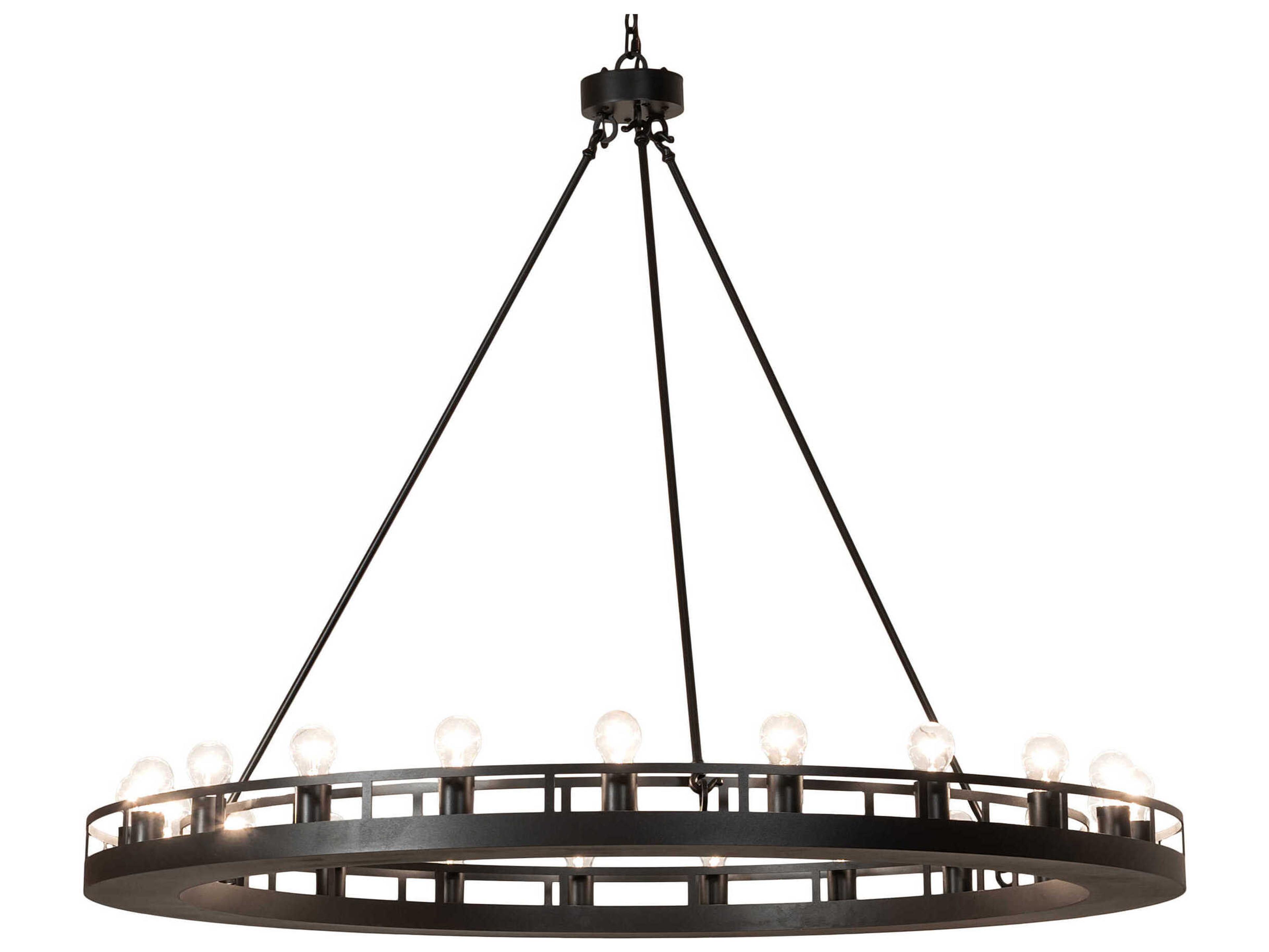 Barbury 21-Light Black Round Chandelier