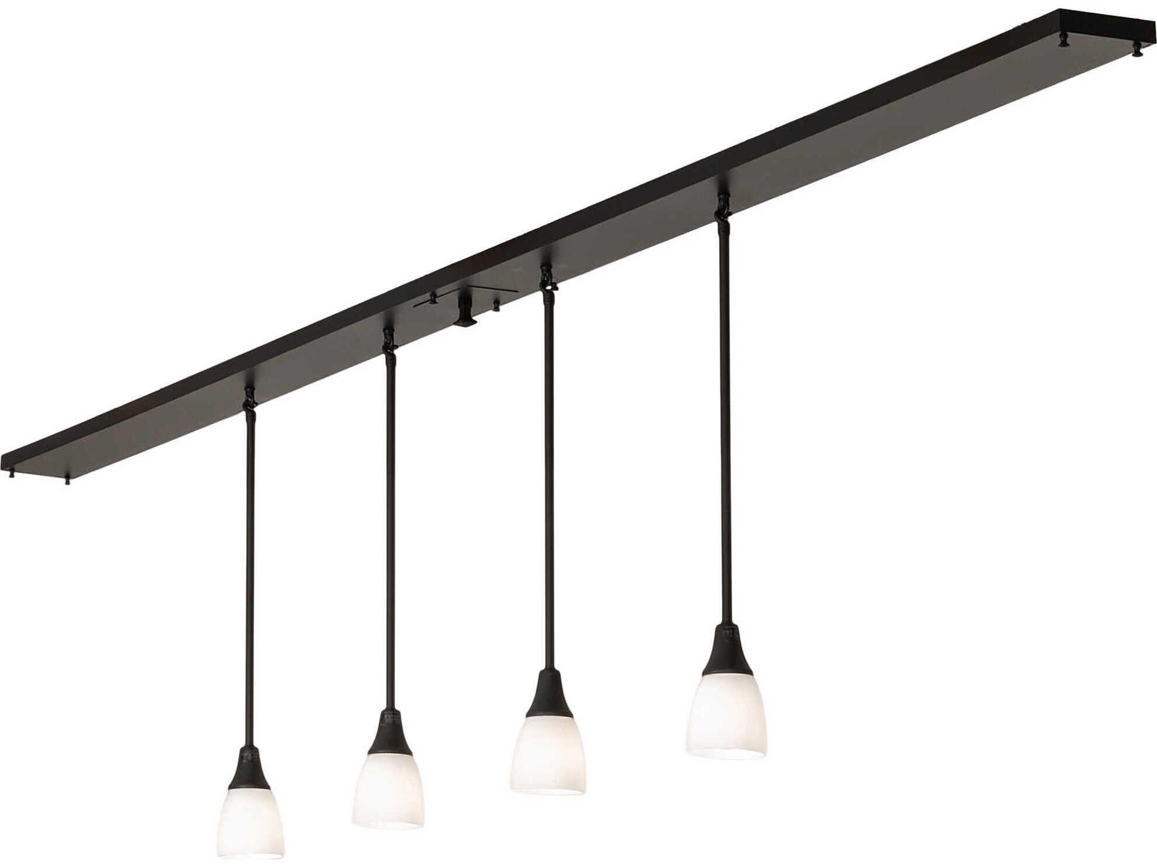 4-Light Black Glass Bell Island Pendant