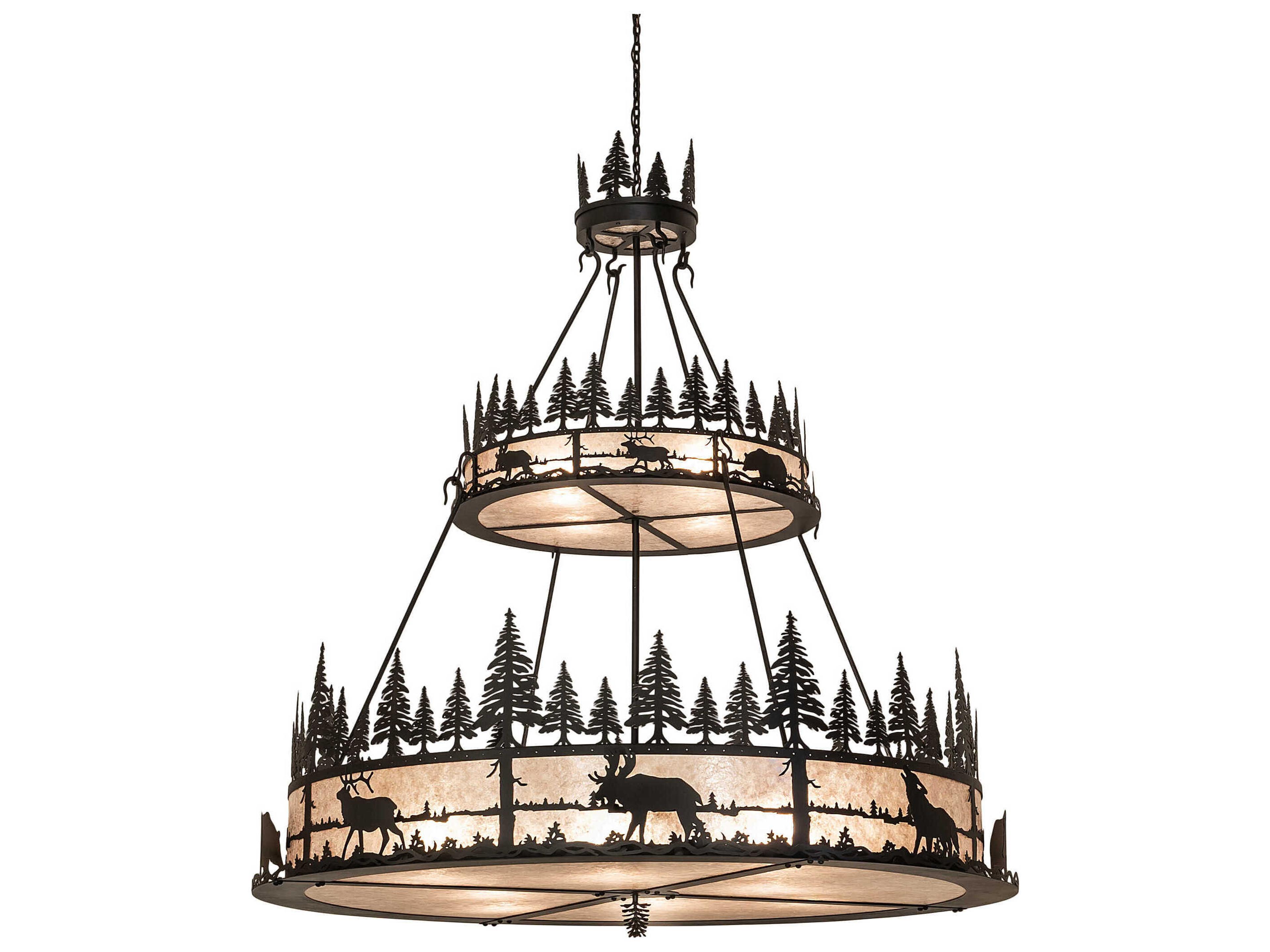 Wildlife 12-Light Glass Tiered Chandelier