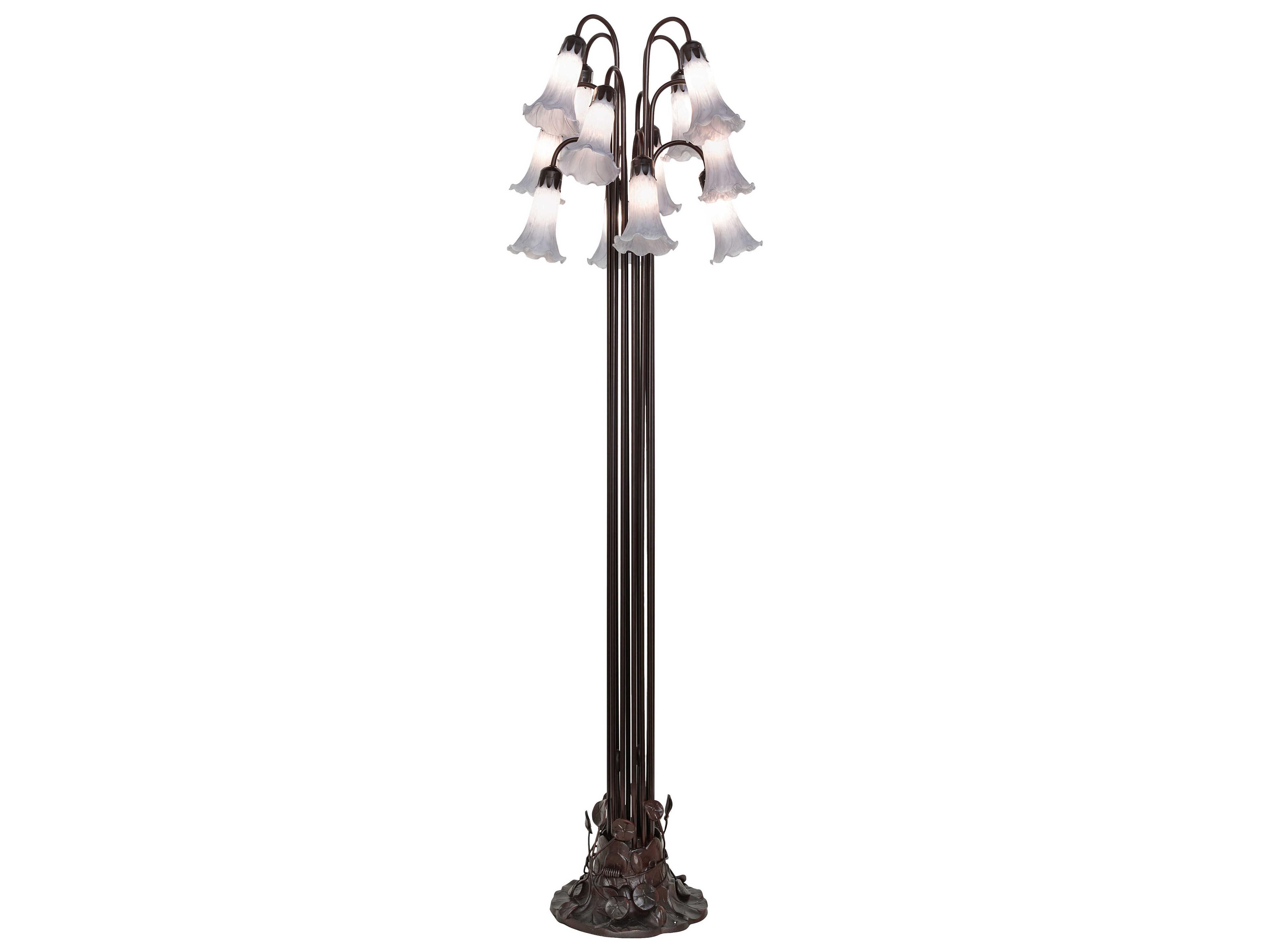Pond Lily Mahogany Bronze Floor Lamp