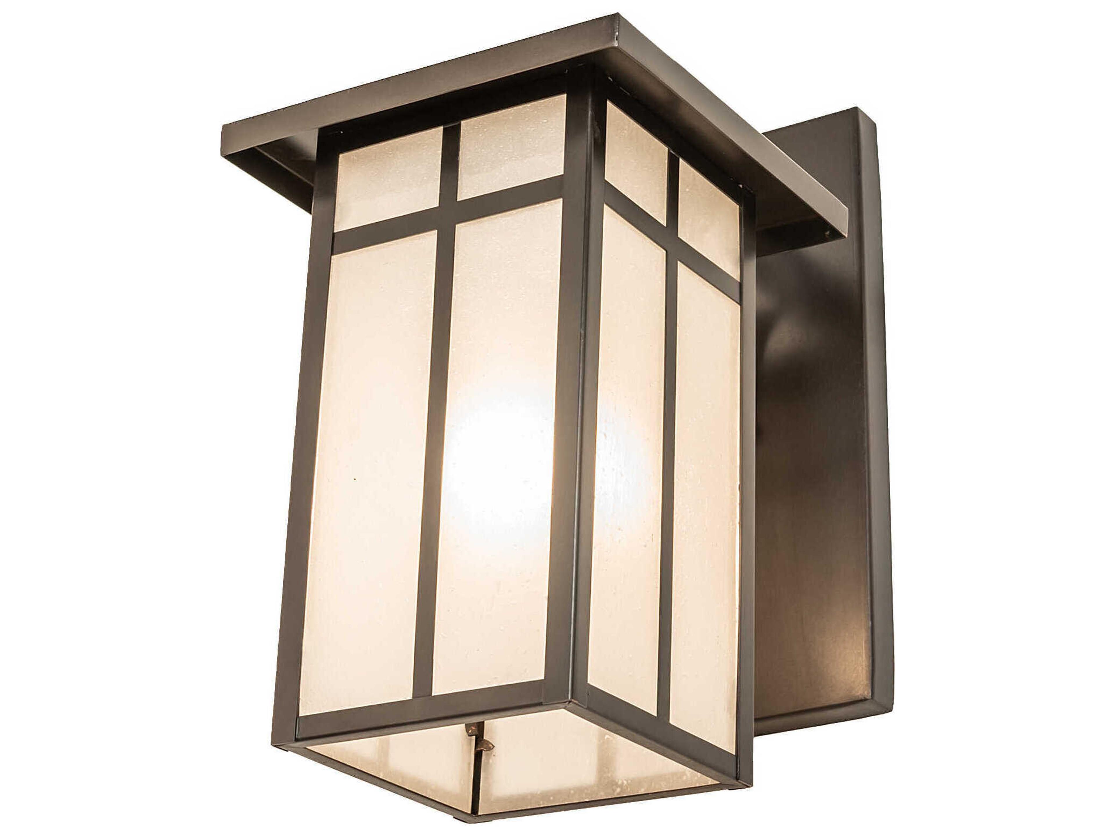 Hyde Park T Mission 1-Light Craftsman Brown Glass Wall Sconce