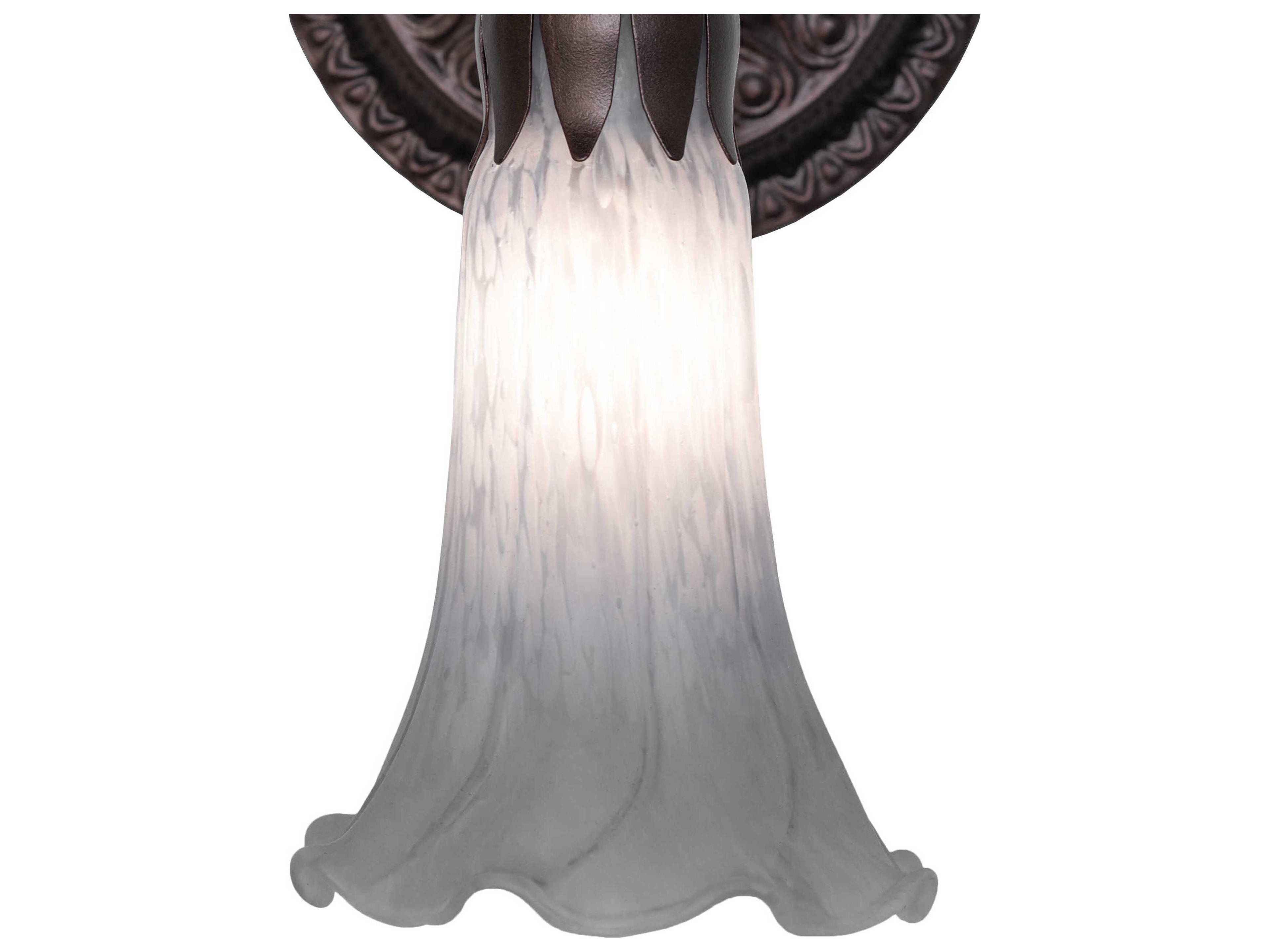 Meyda Pond Lily 1-Light Mahogany Bronze Glass Wall Sconce