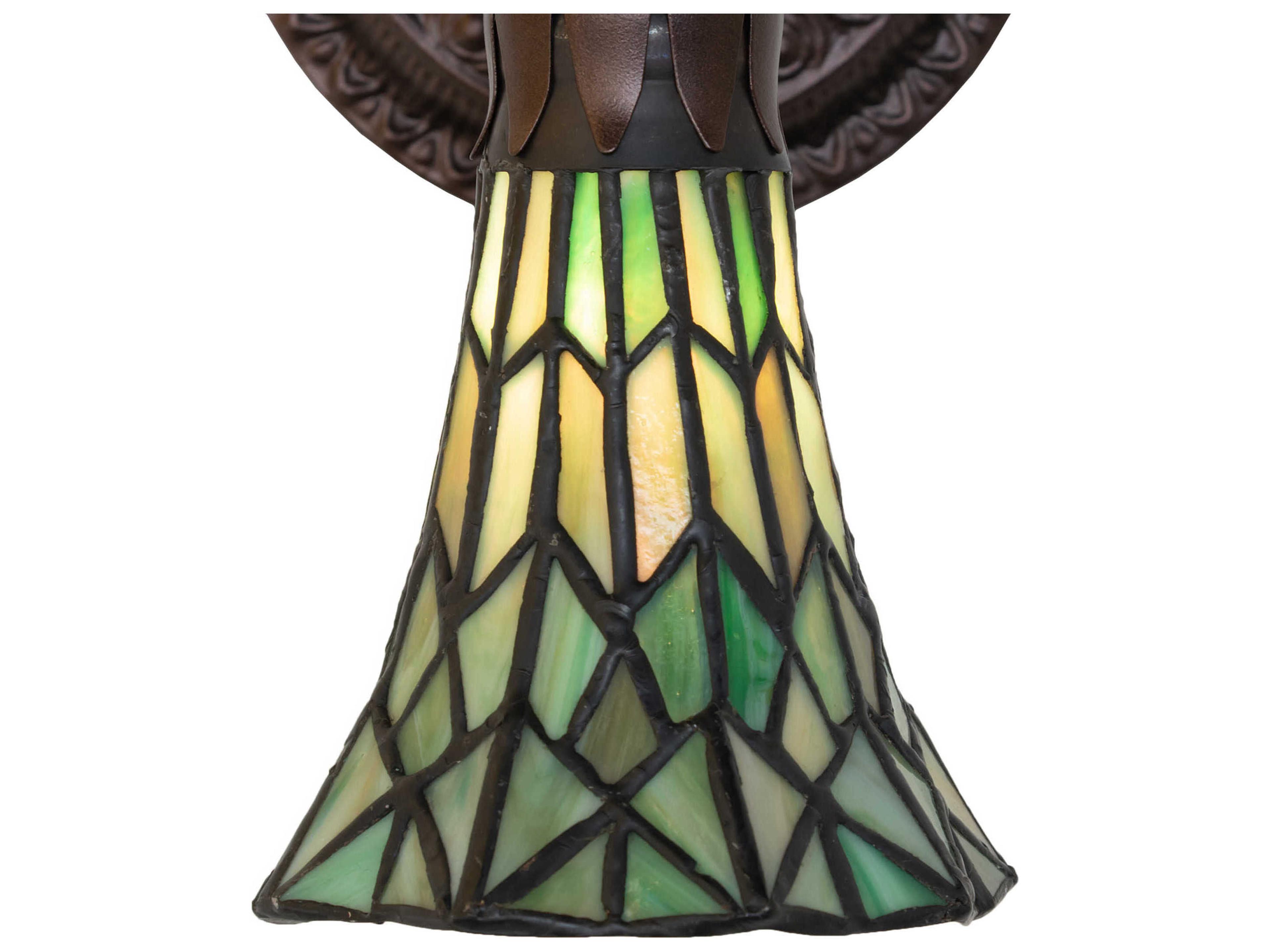 Meyda Stained Glass Pond Lily 1-Light Mahogany Bronze Tiffany Wall Sconce