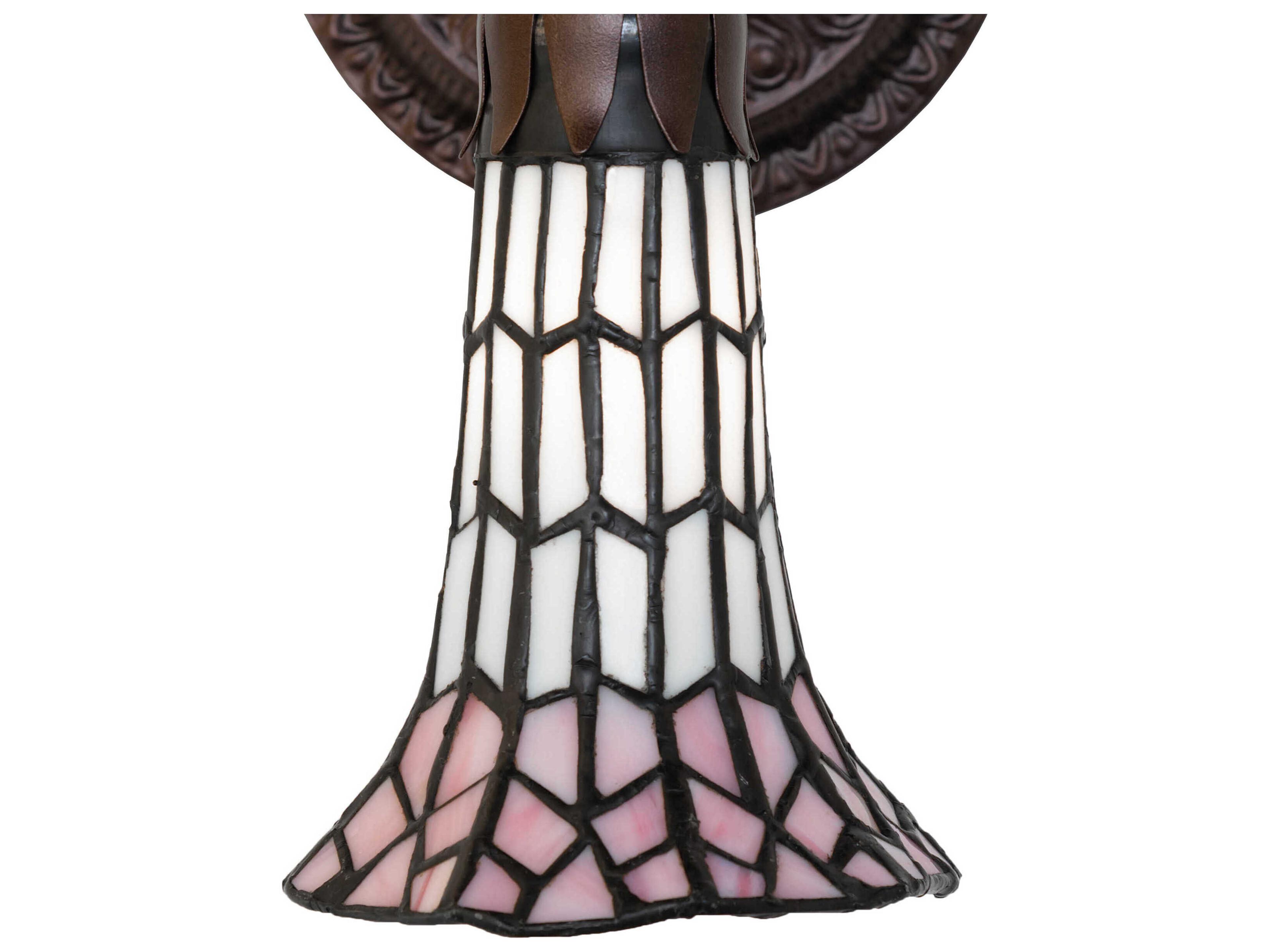 Meyda Stained Glass Pond Lily 1-Light Mahogany Bronze Tiffany Wall Sconce