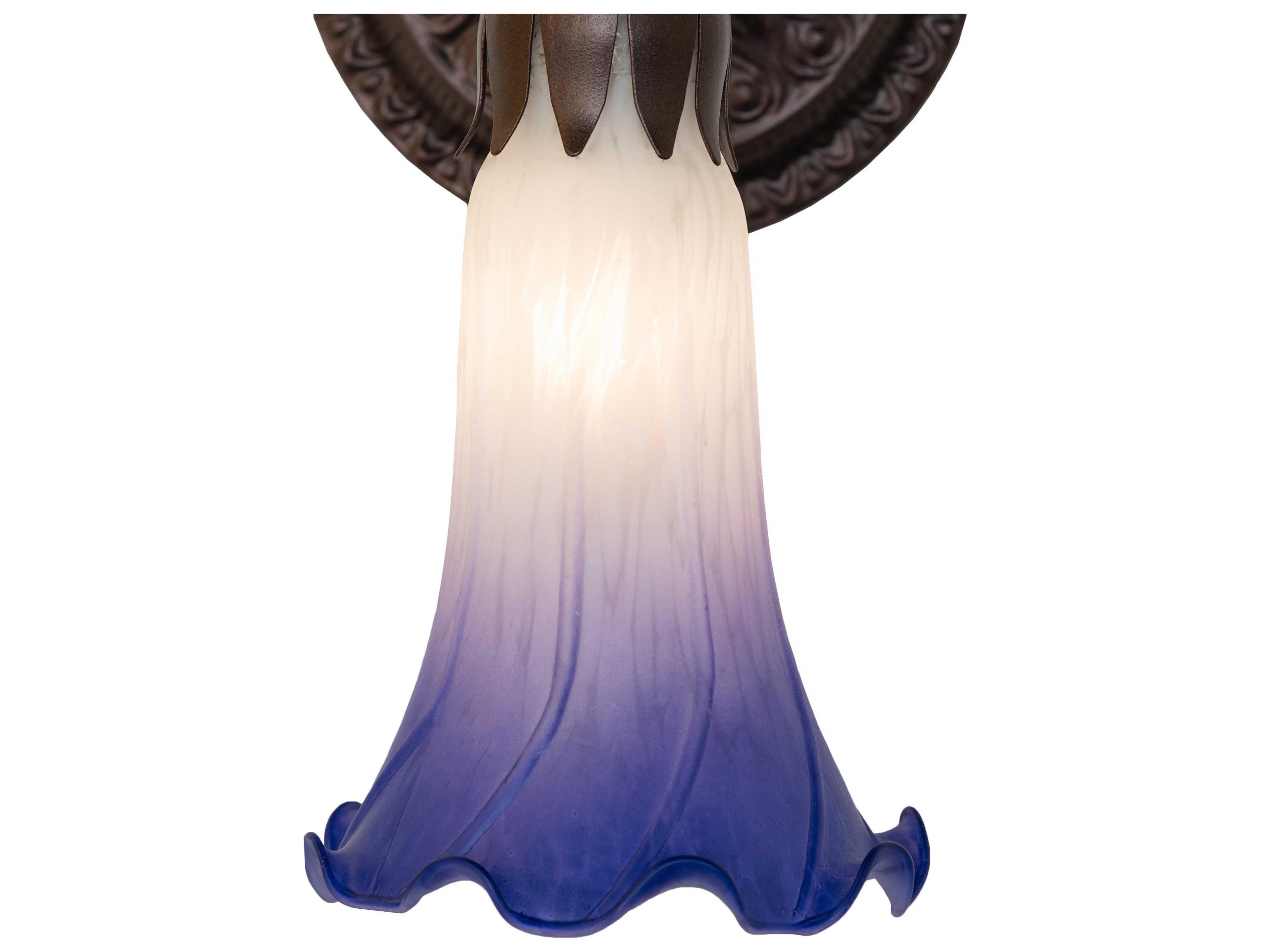 Meyda Pond Lily 1-Light Mahogany Bronze Glass Wall Sconce