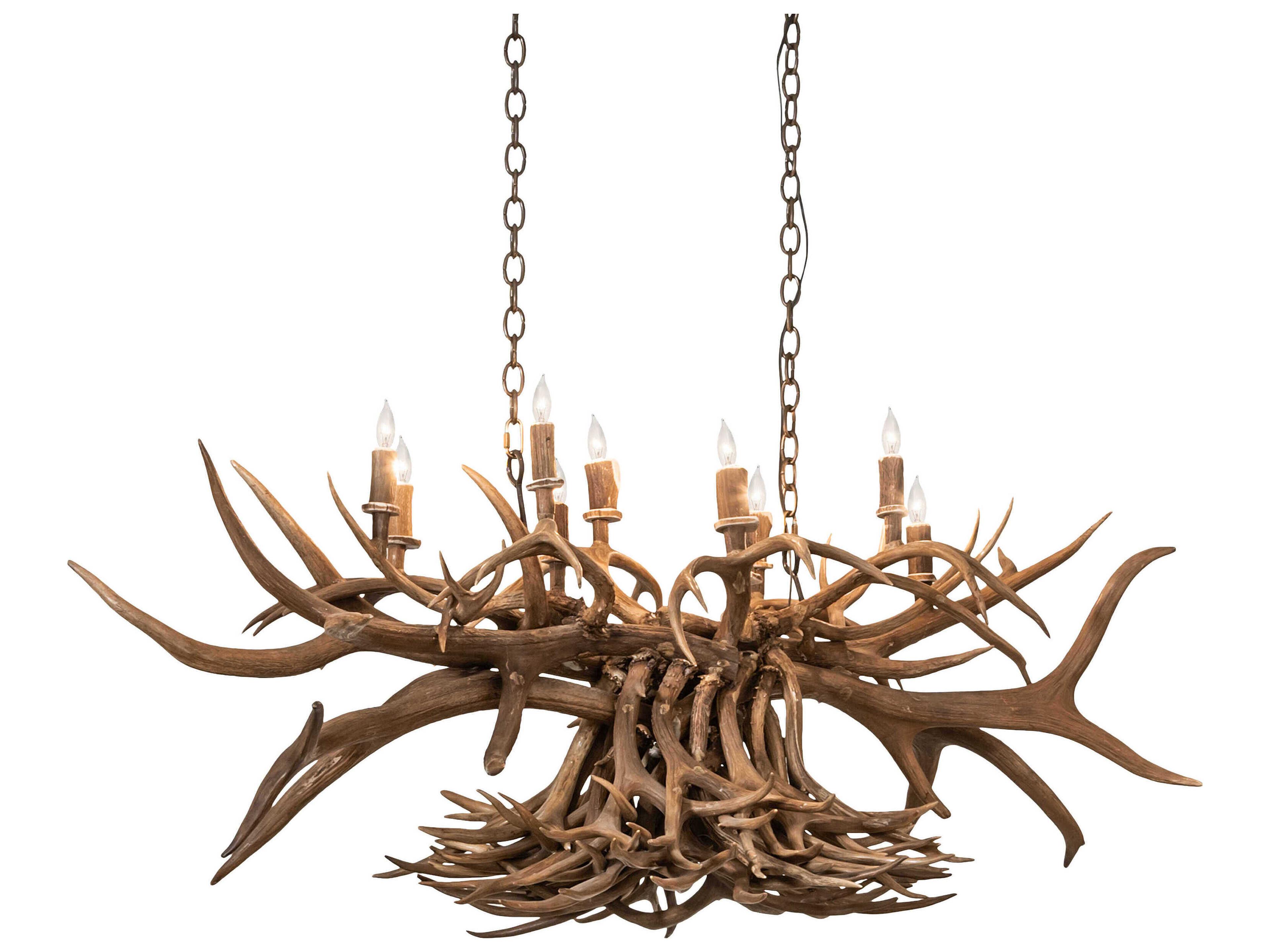 Antlers 10-Light Antique Copper Island Pendant