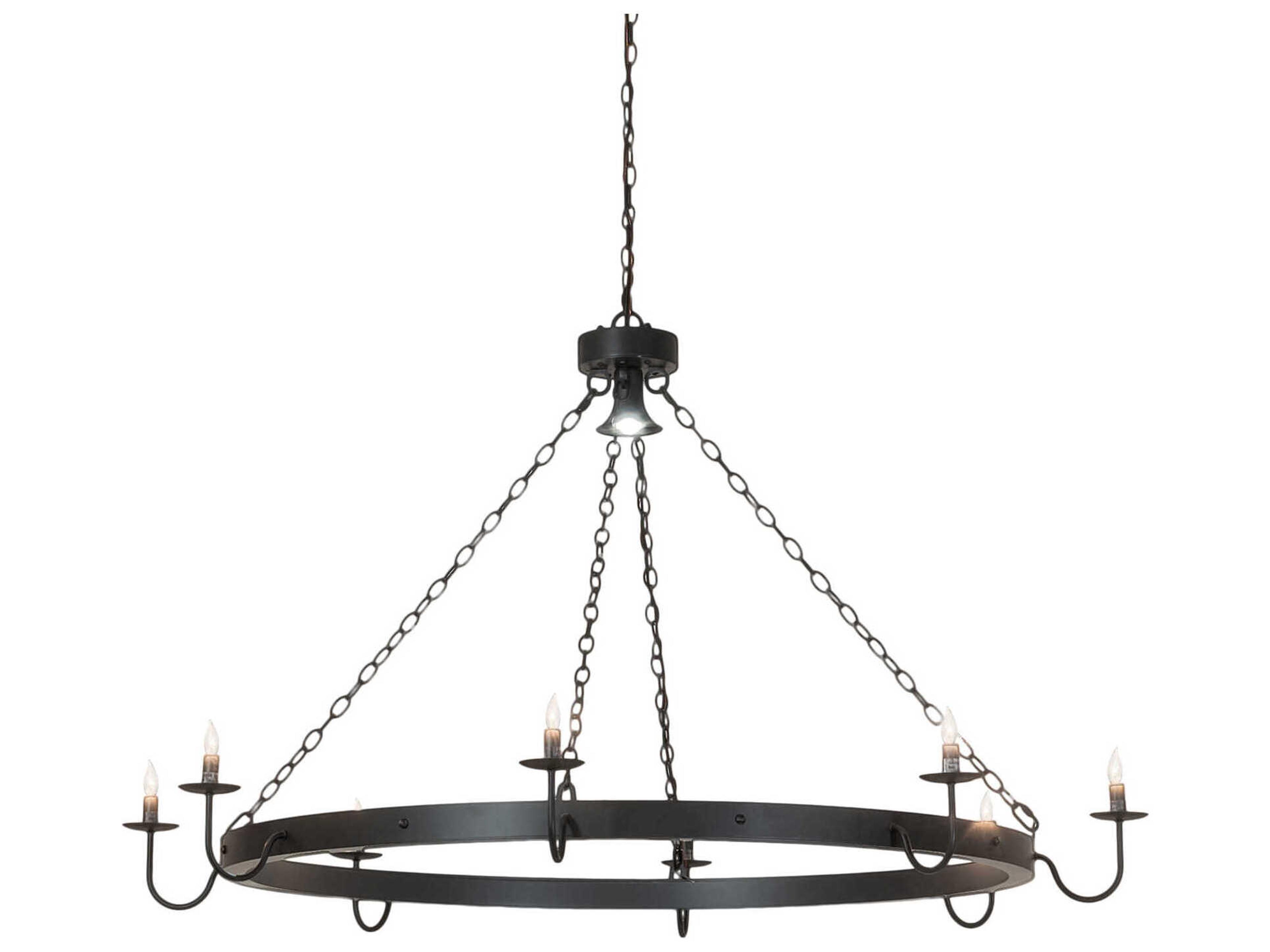 Suffolk 8 1-Light Black Candelabra Chandelier