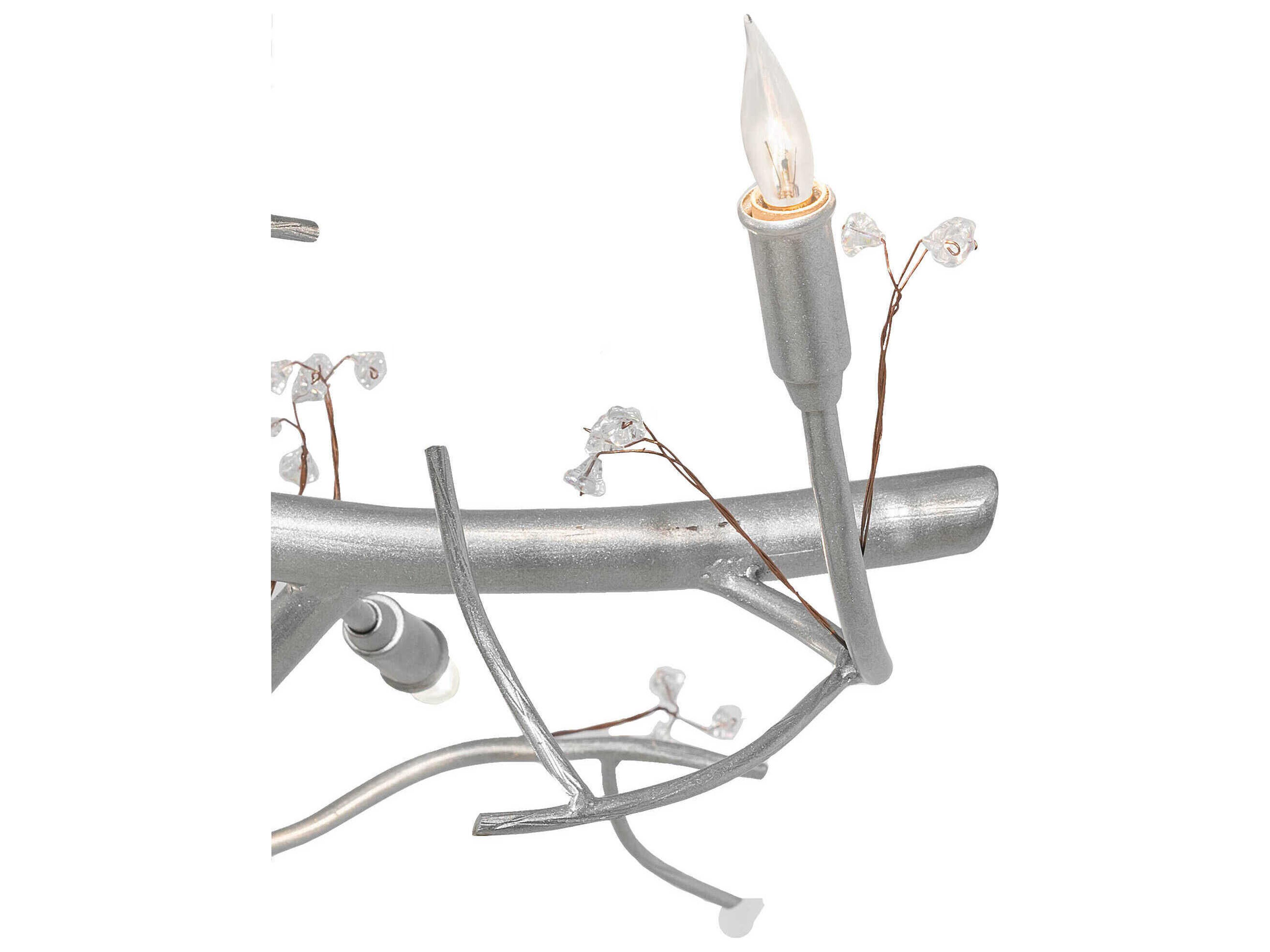 Meyda Winter Solstice 12-Light Nickel Glass Linear Island Pendant