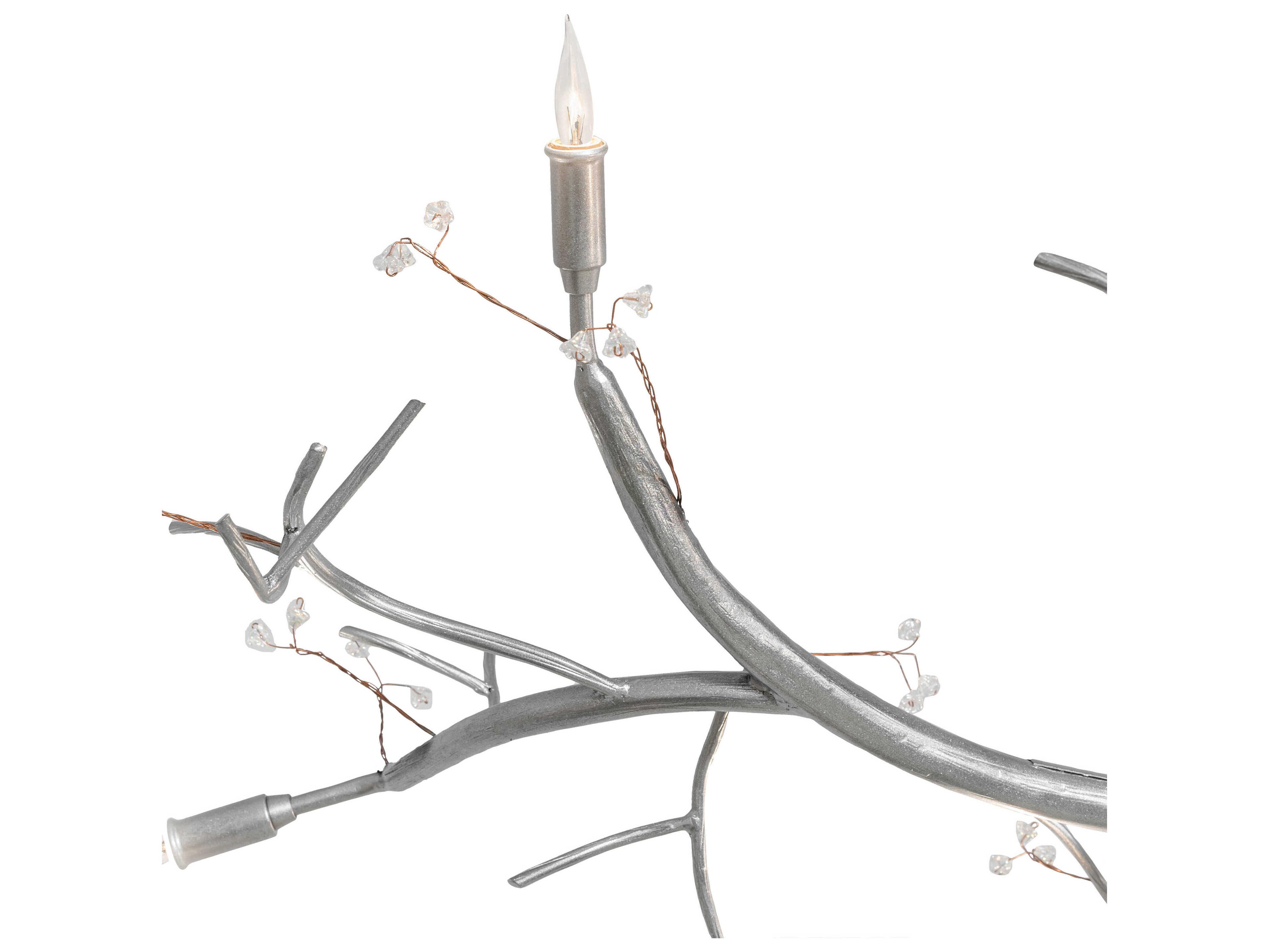 Meyda Winter Solstice 12-Light Nickel Glass Linear Island Pendant