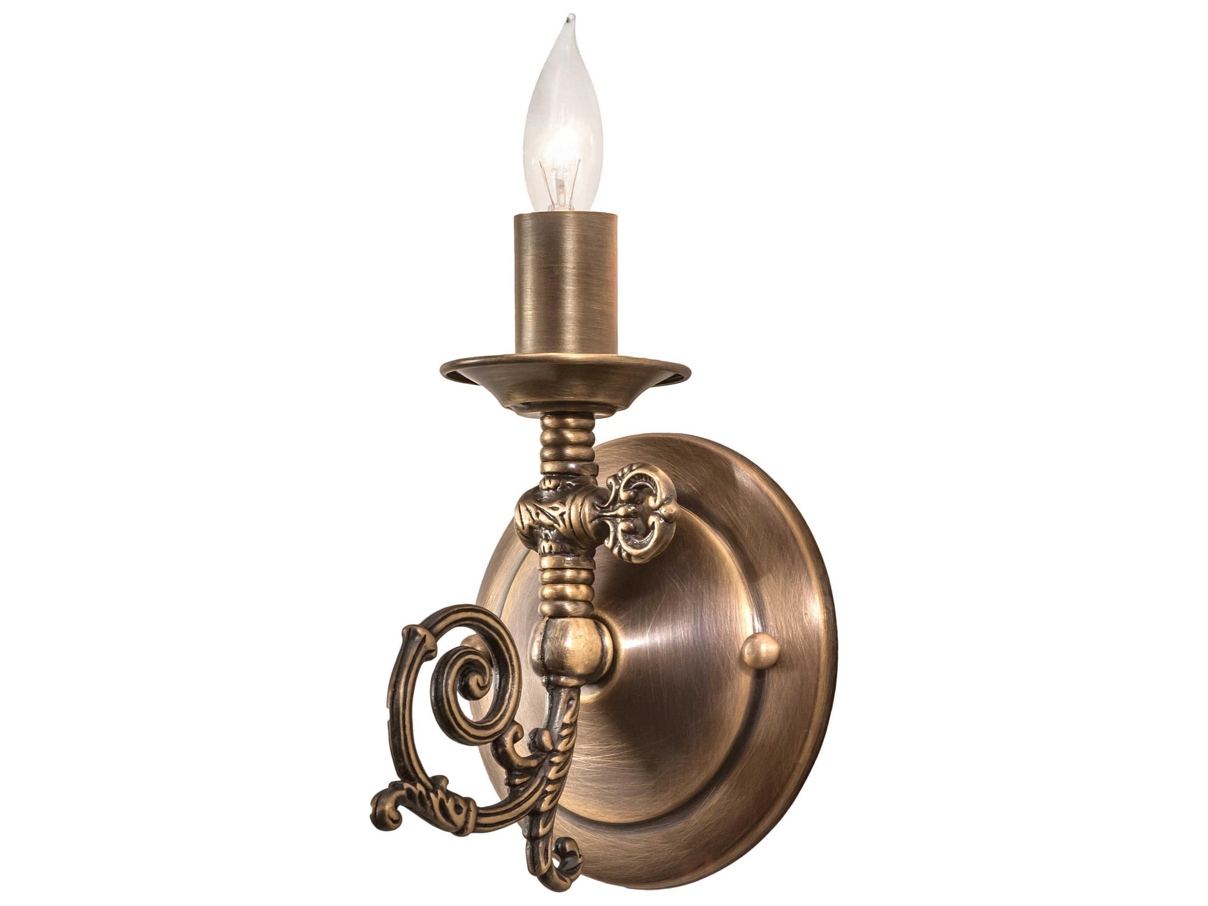 1-Light Antique Brass Wall Sconce